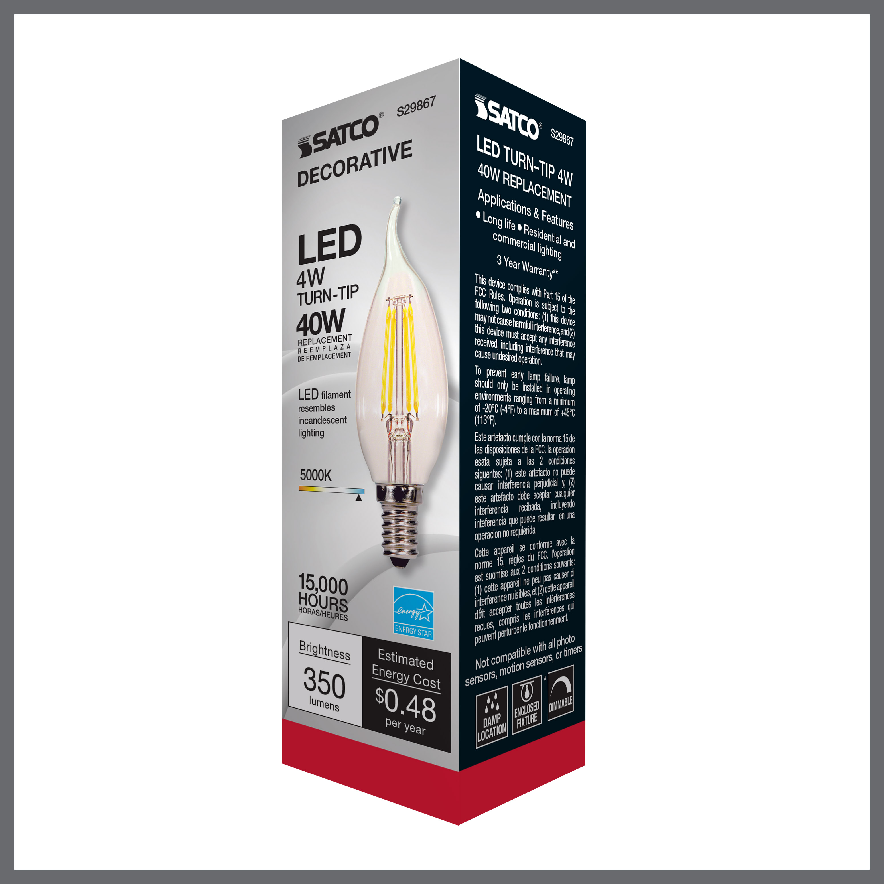 4W CFC/LED/50K/CL/120V - S29867