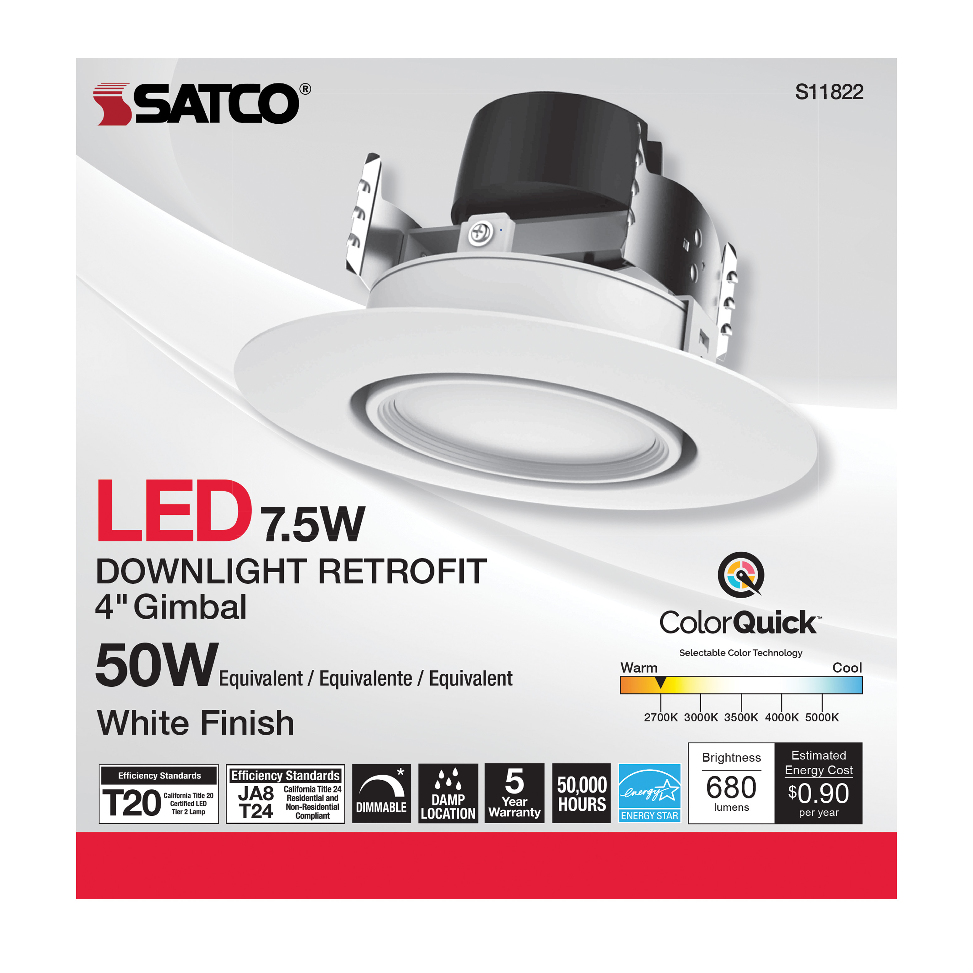 7.5WLED/DIR/4/60'/CCT-SEL/120V - S11822