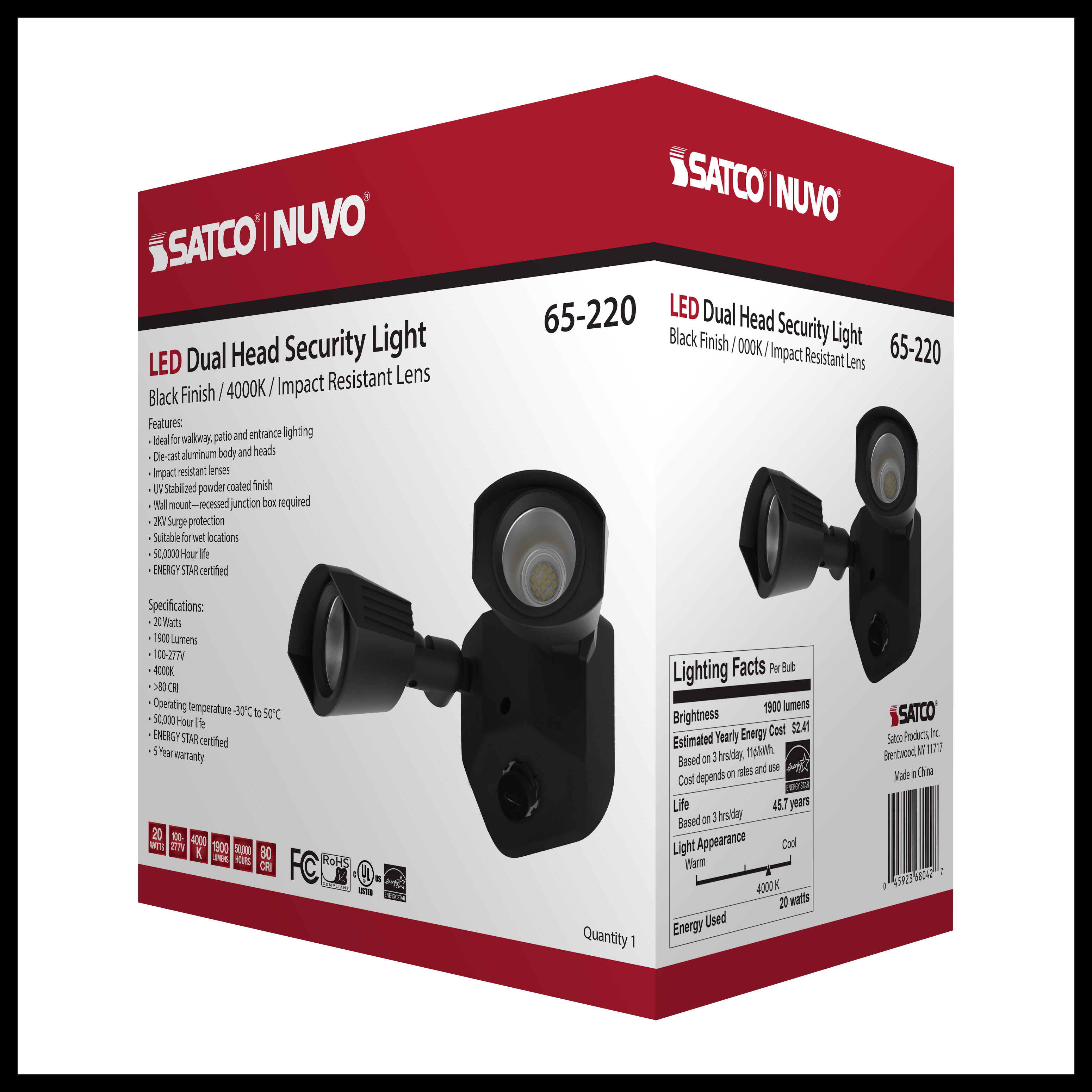 LED DUAL HEAD SECURITY LIGHT - 65-220