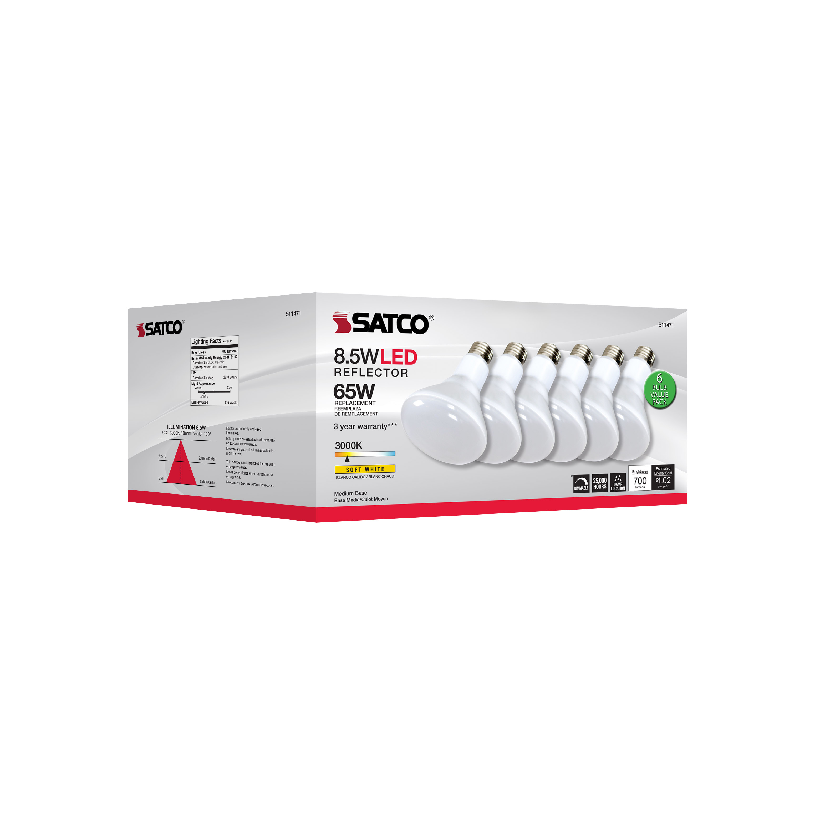 8.5BR30/LED/830/120V/6PK - S11471