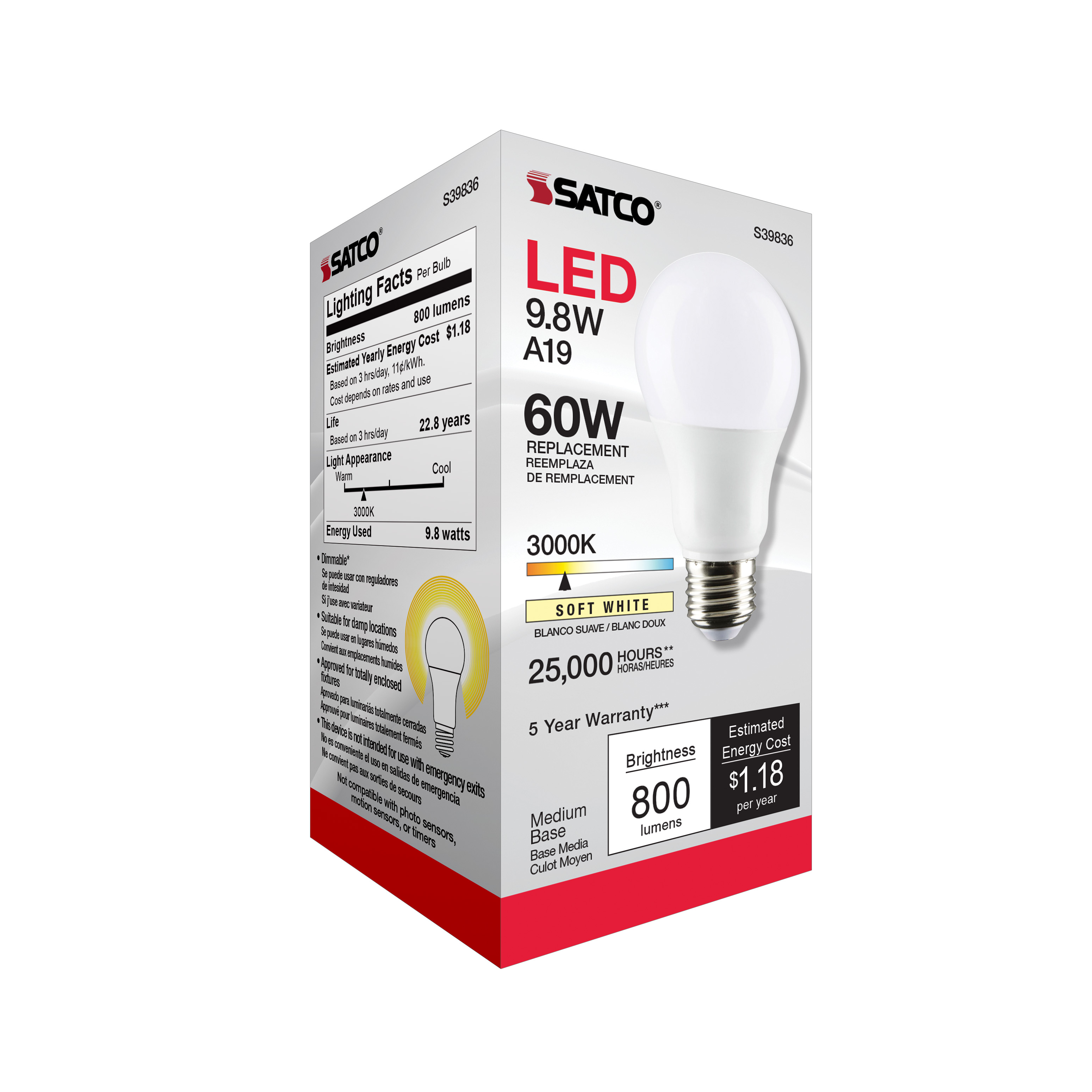 S39836 9.8A19/OMNI/220/LED/30K