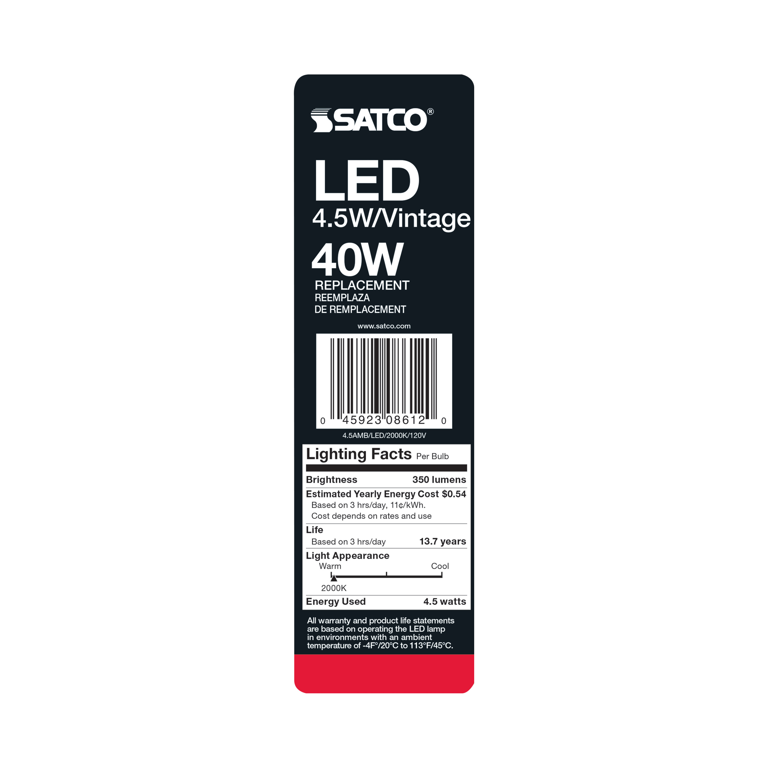 4.5ST19/AMB/LED/E26/20K/120V - S8612