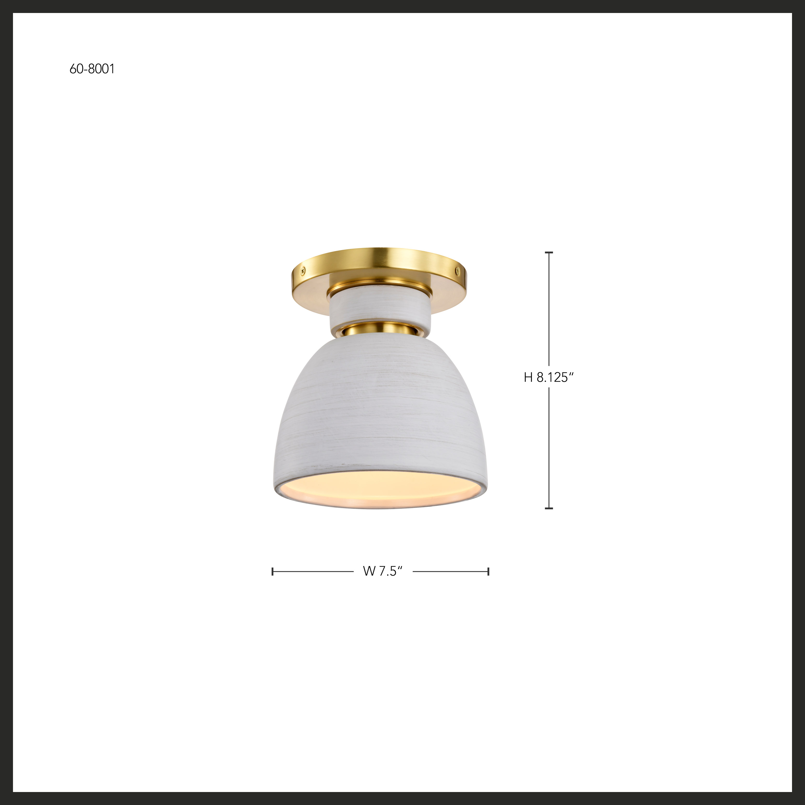 COLLINS 8" CERAMIC FLUSH MOUNT - 60-8001