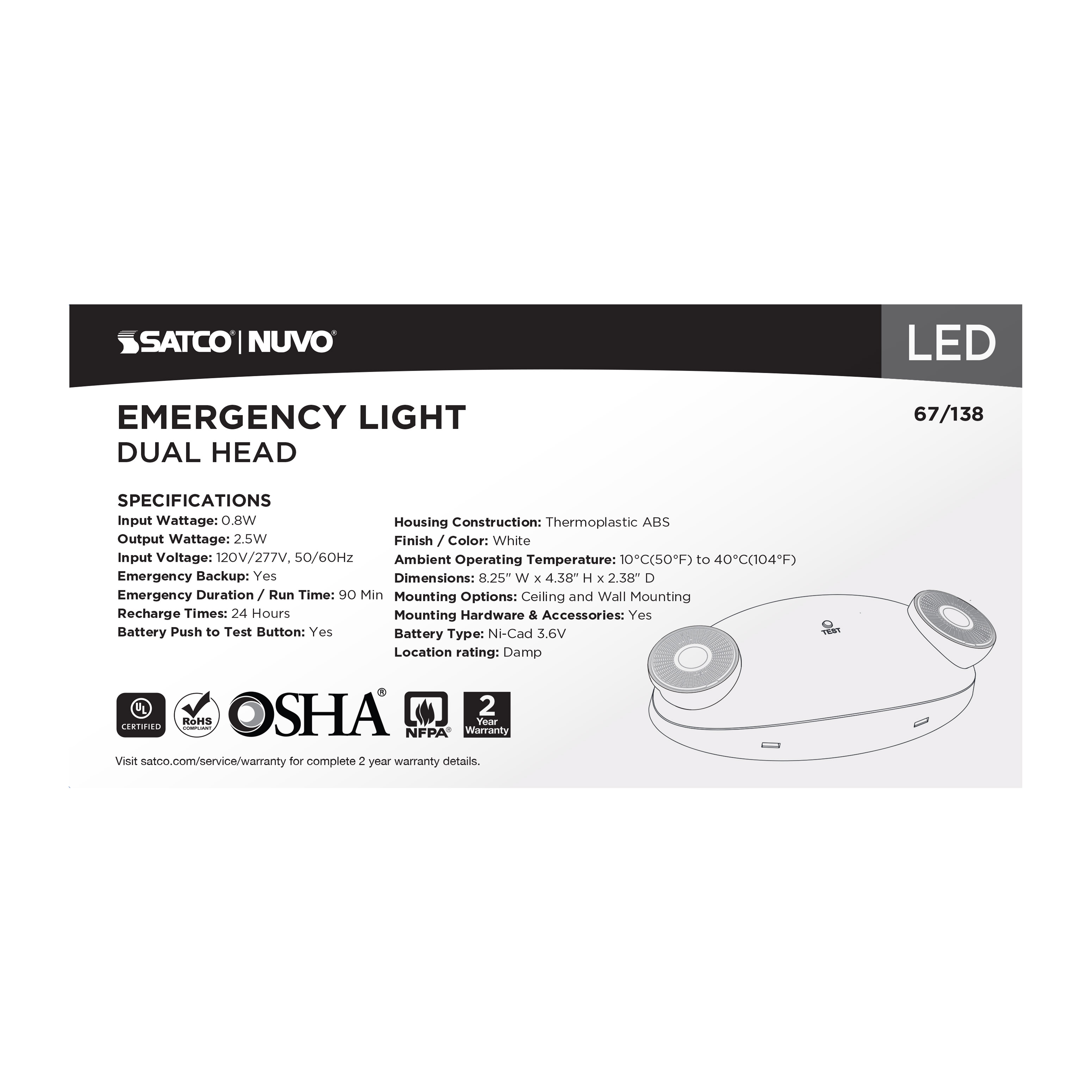 67-138 EMERG LIGHT DH