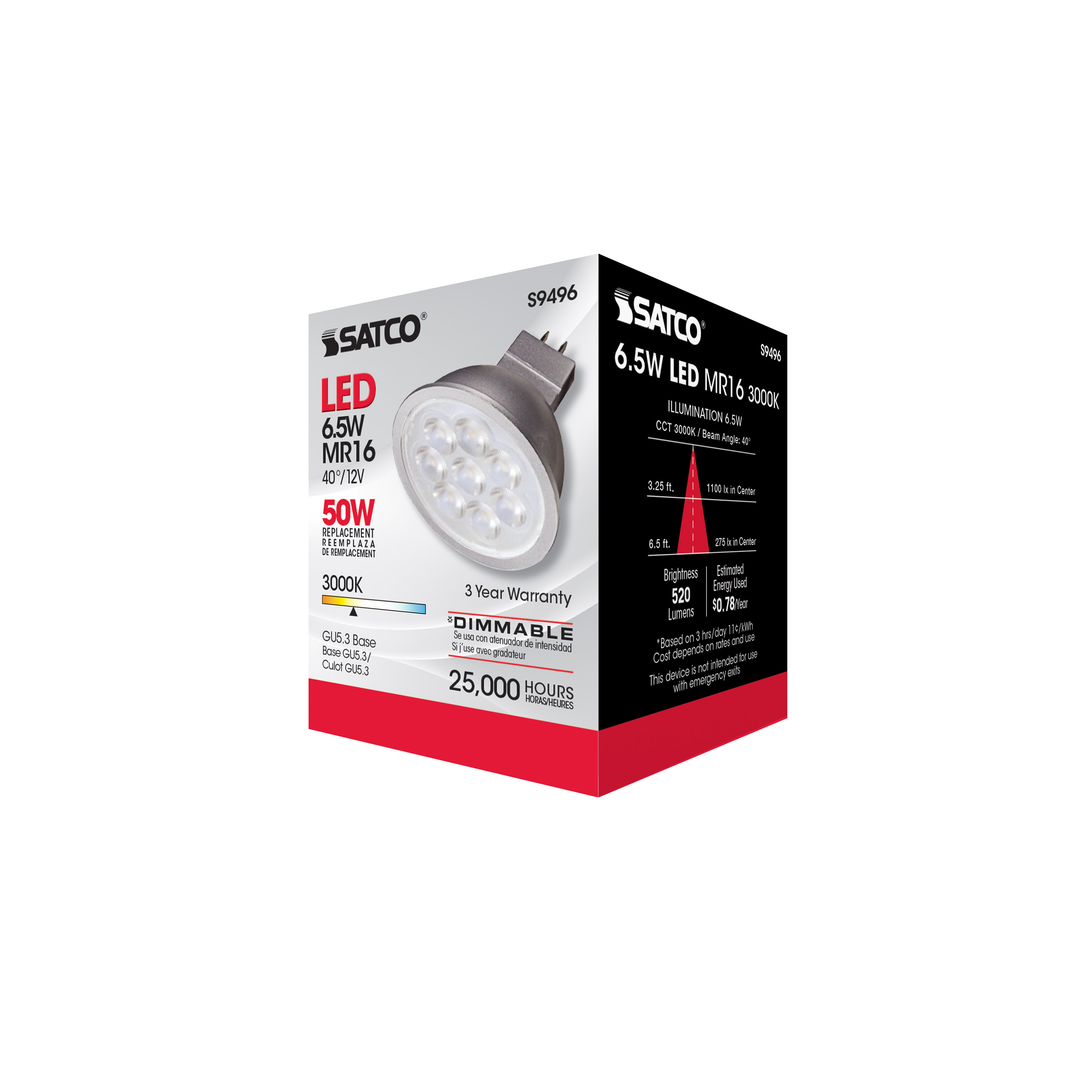6.5MR16/LED/40'/30K/12V - S9496