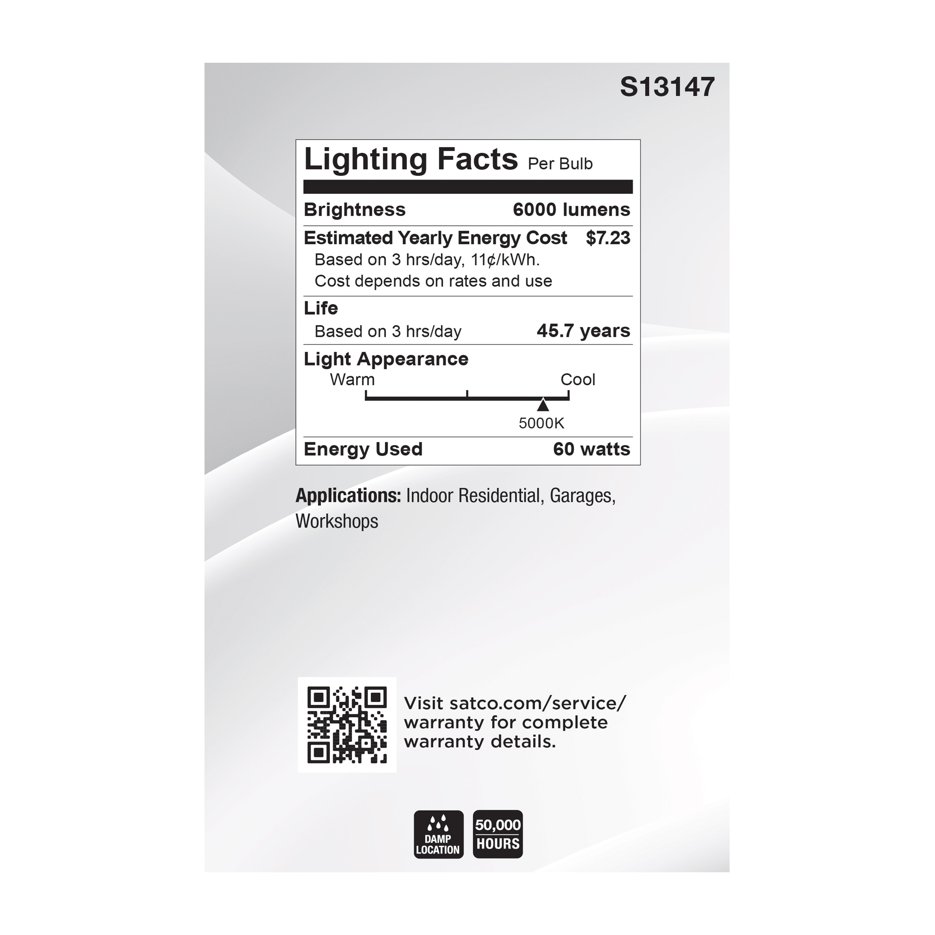 60W/LED/UTL/MB/5000K - S13147