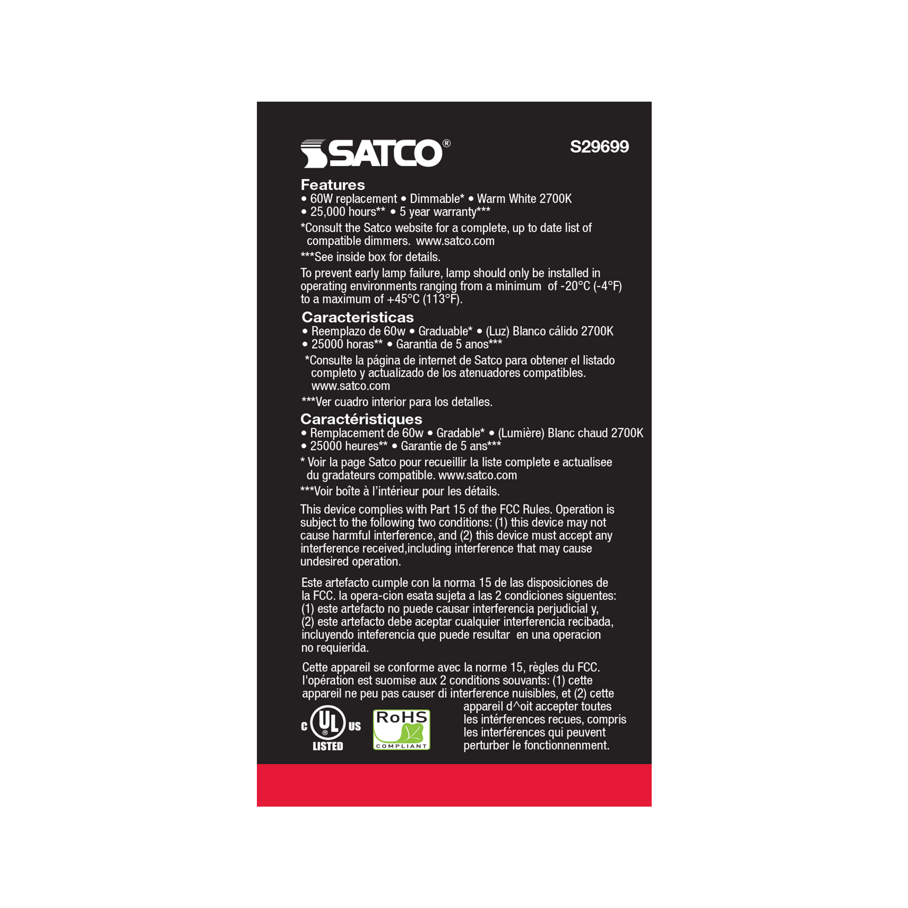 9.8A19/LED/2700K/800L/2PK - S29699