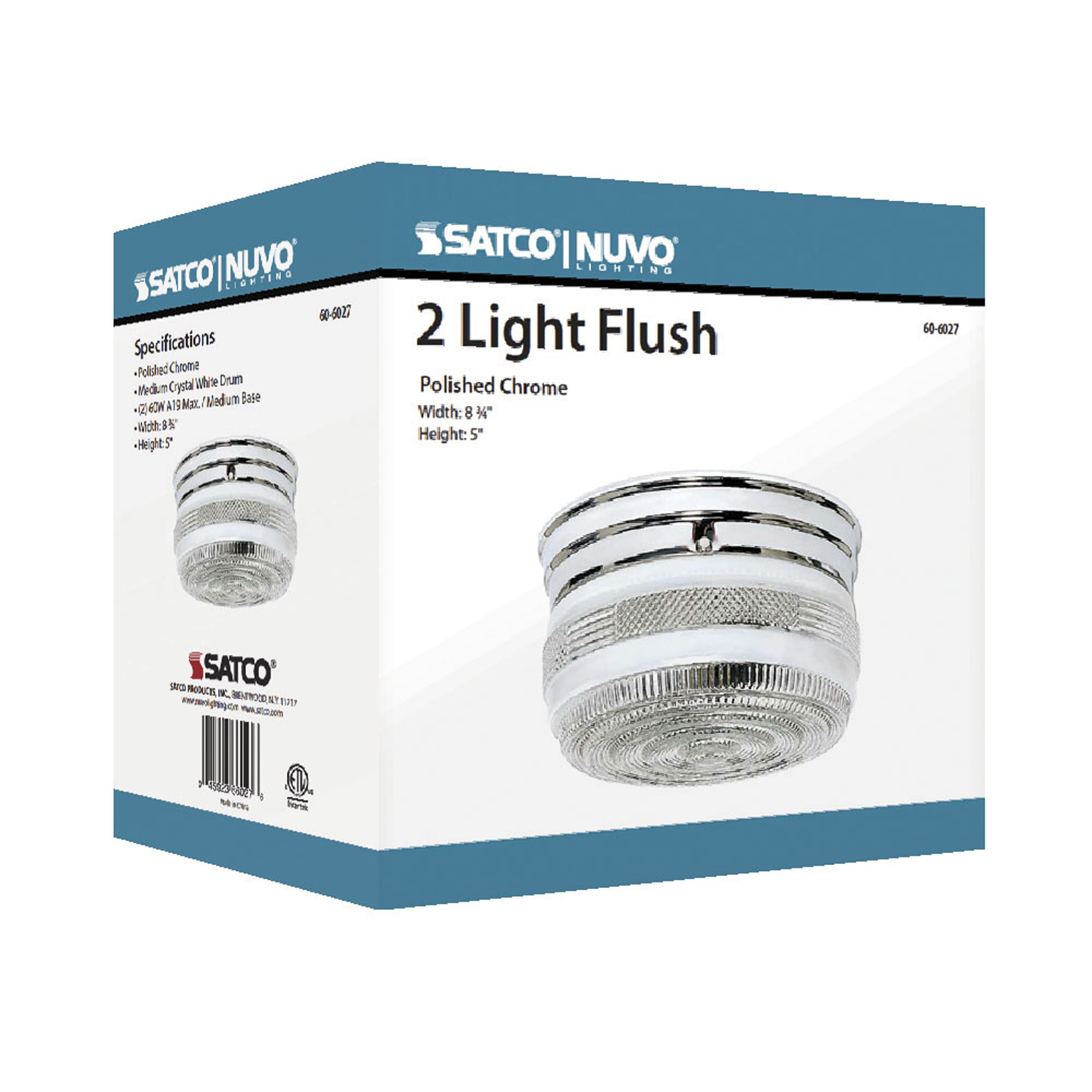 2 LT MEDIUM FLUSH MOUNT DRUM - 60-6027