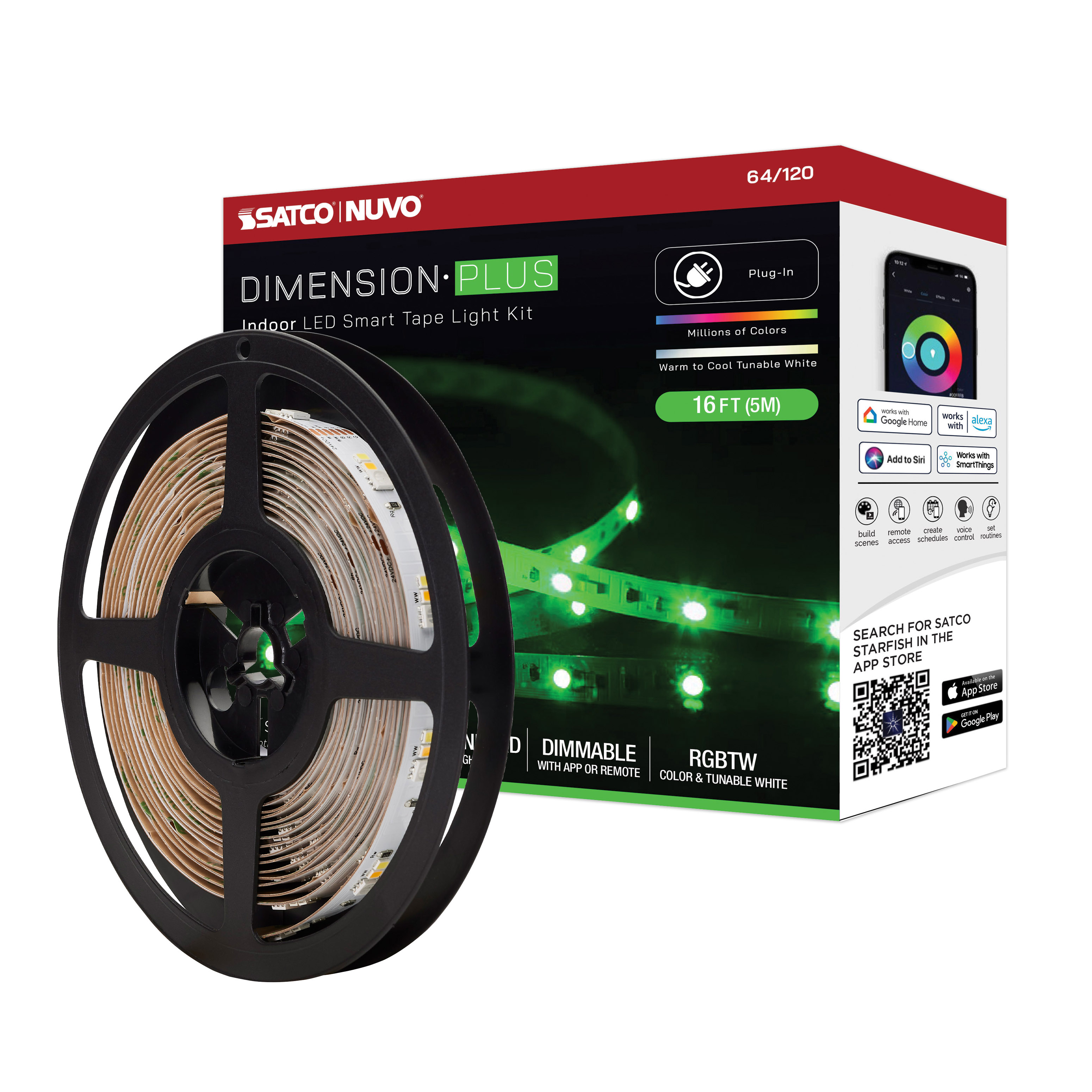 TAPE/RGBTW/IP20/PLUG/SF/16' - 64-120