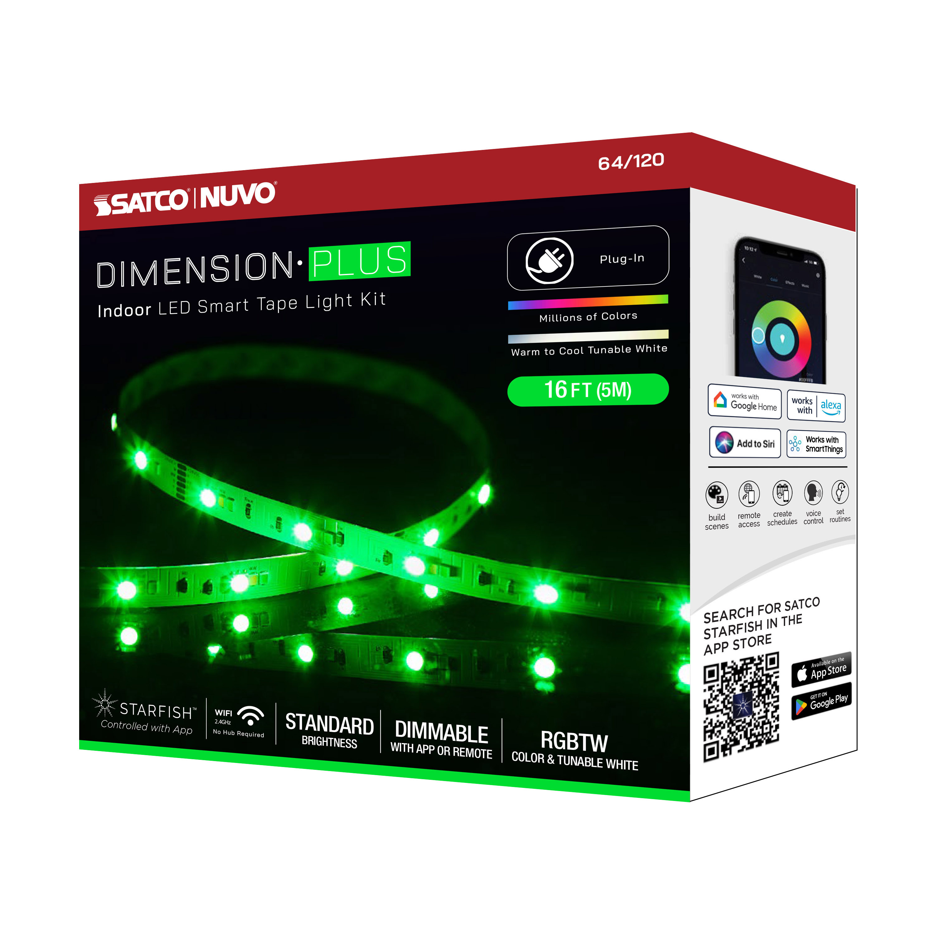 TAPE/RGBTW/IP20/PLUG/SF/16' - 64-120