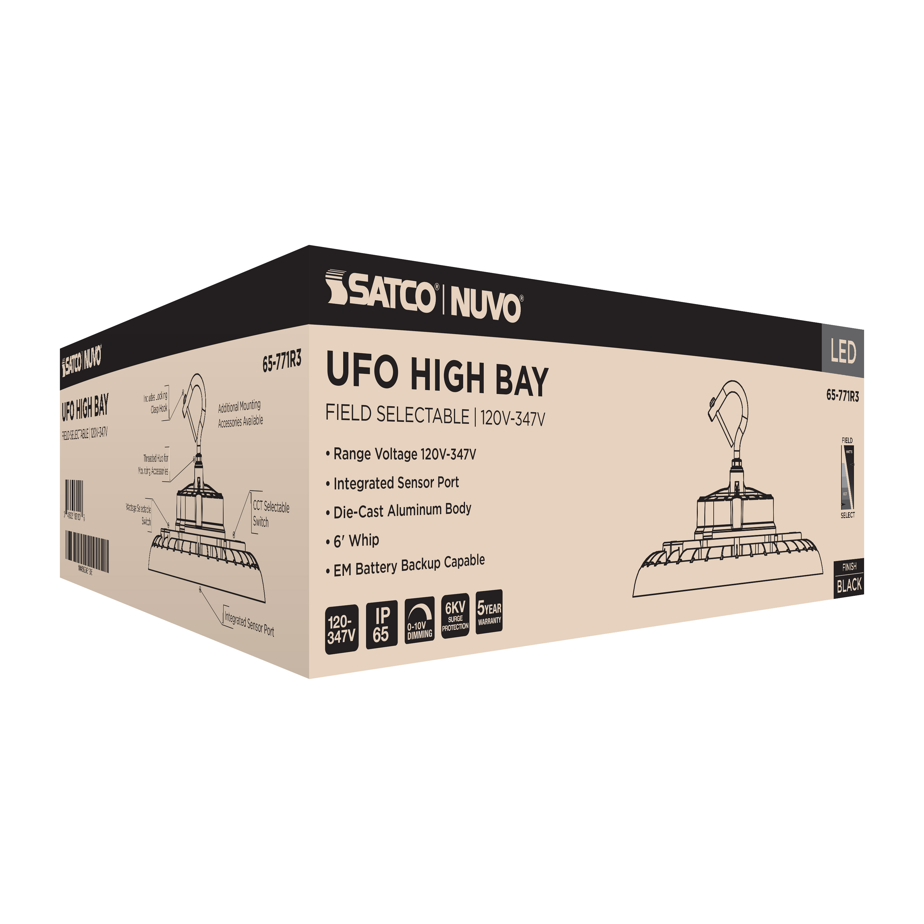 LED UFO HIGHBAY CCT & WATT ADJ - 65-771R3
