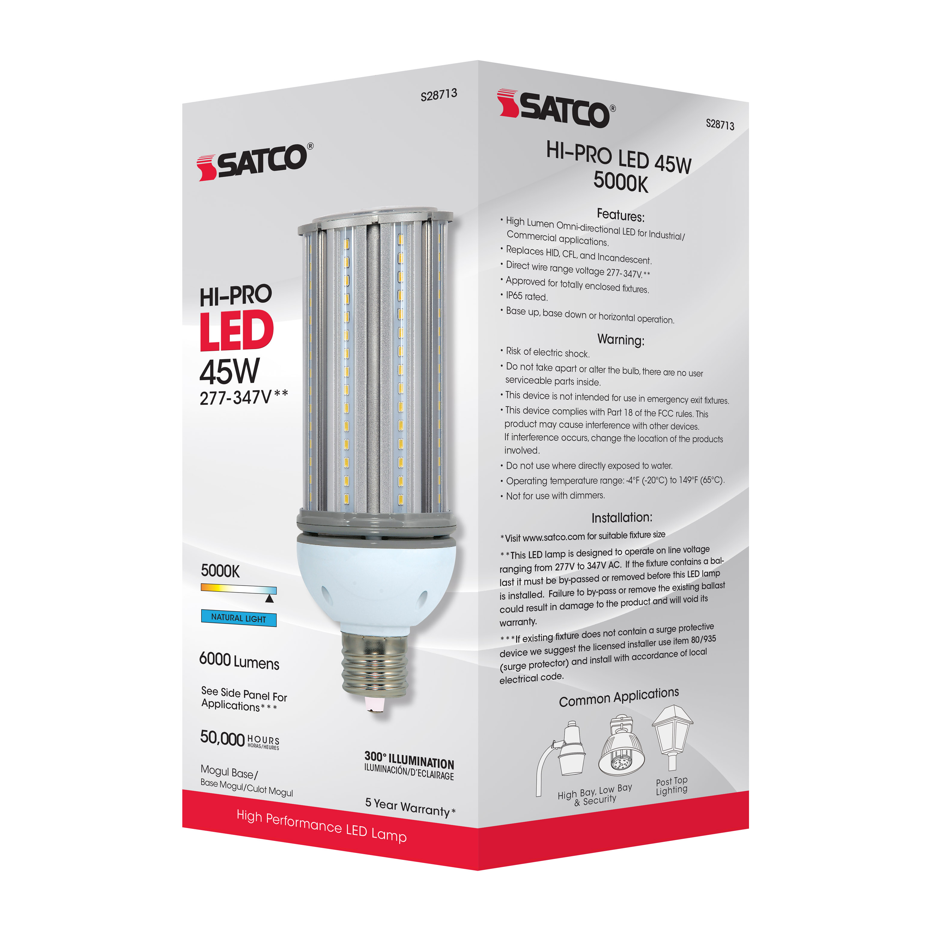 45W/LED/HID/5K/277-347V/EX39 - S28713
