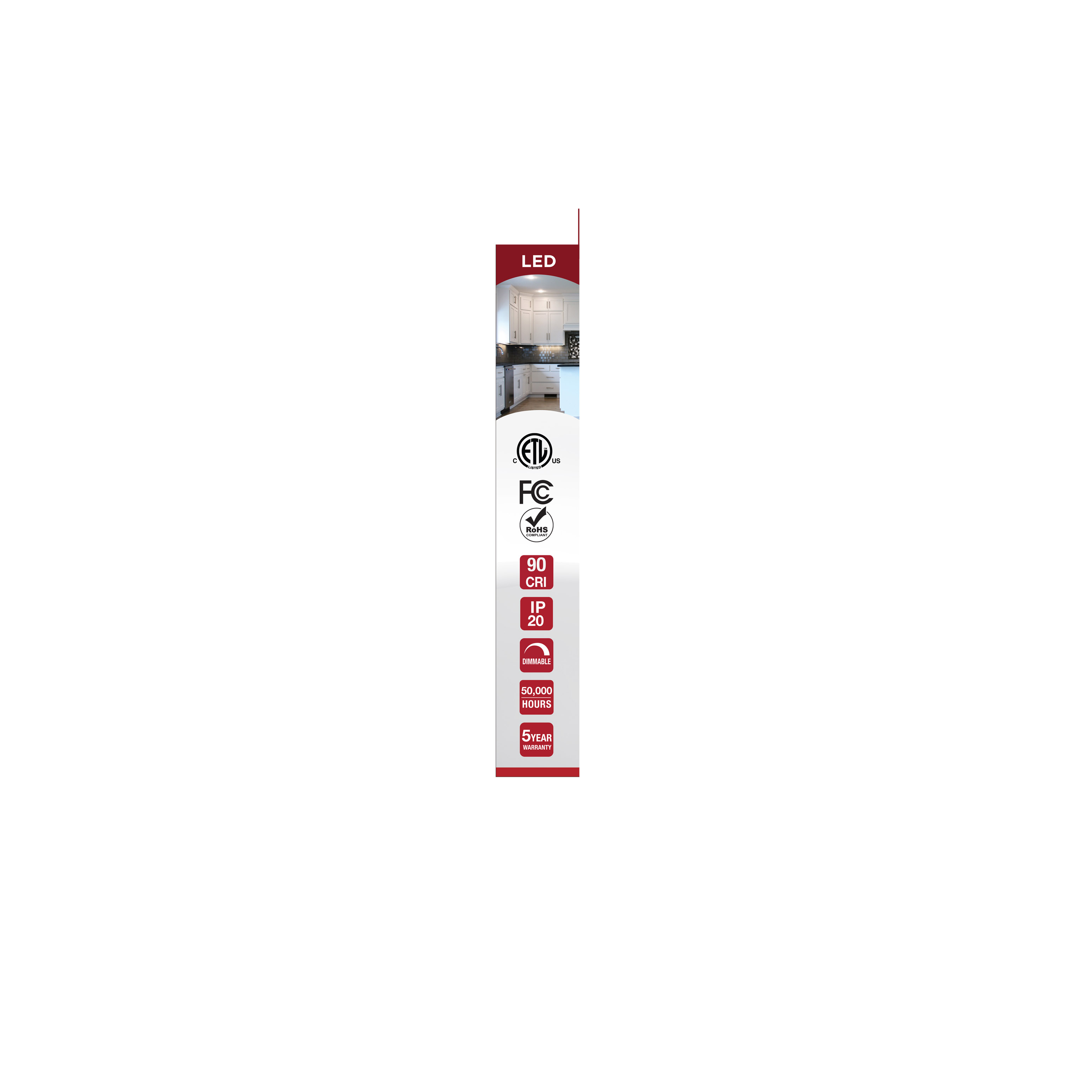 UNDER CAB LED 3CCT 8" - WH - 63-500