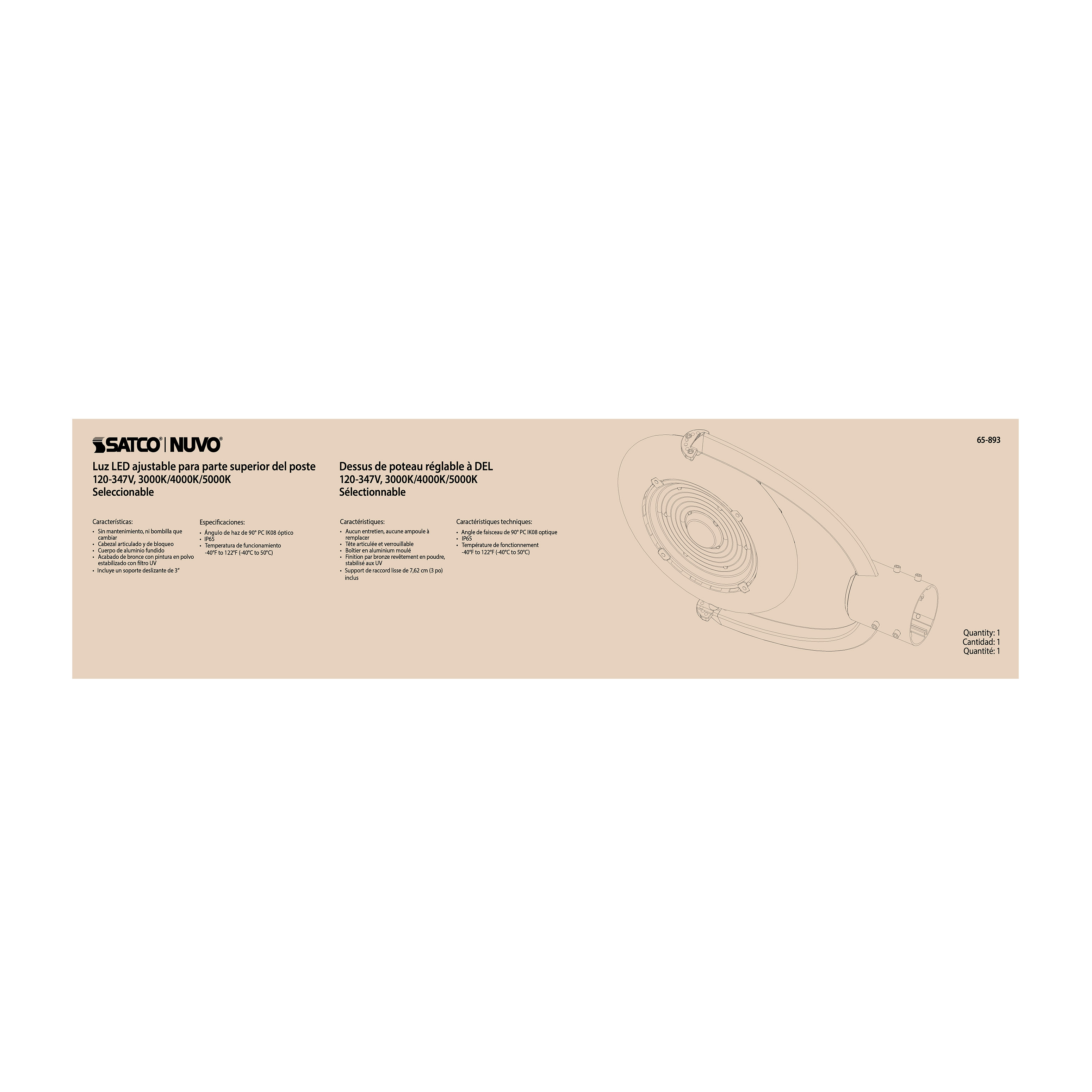 LED 100W POST TOP CCT SELECT - 65-893