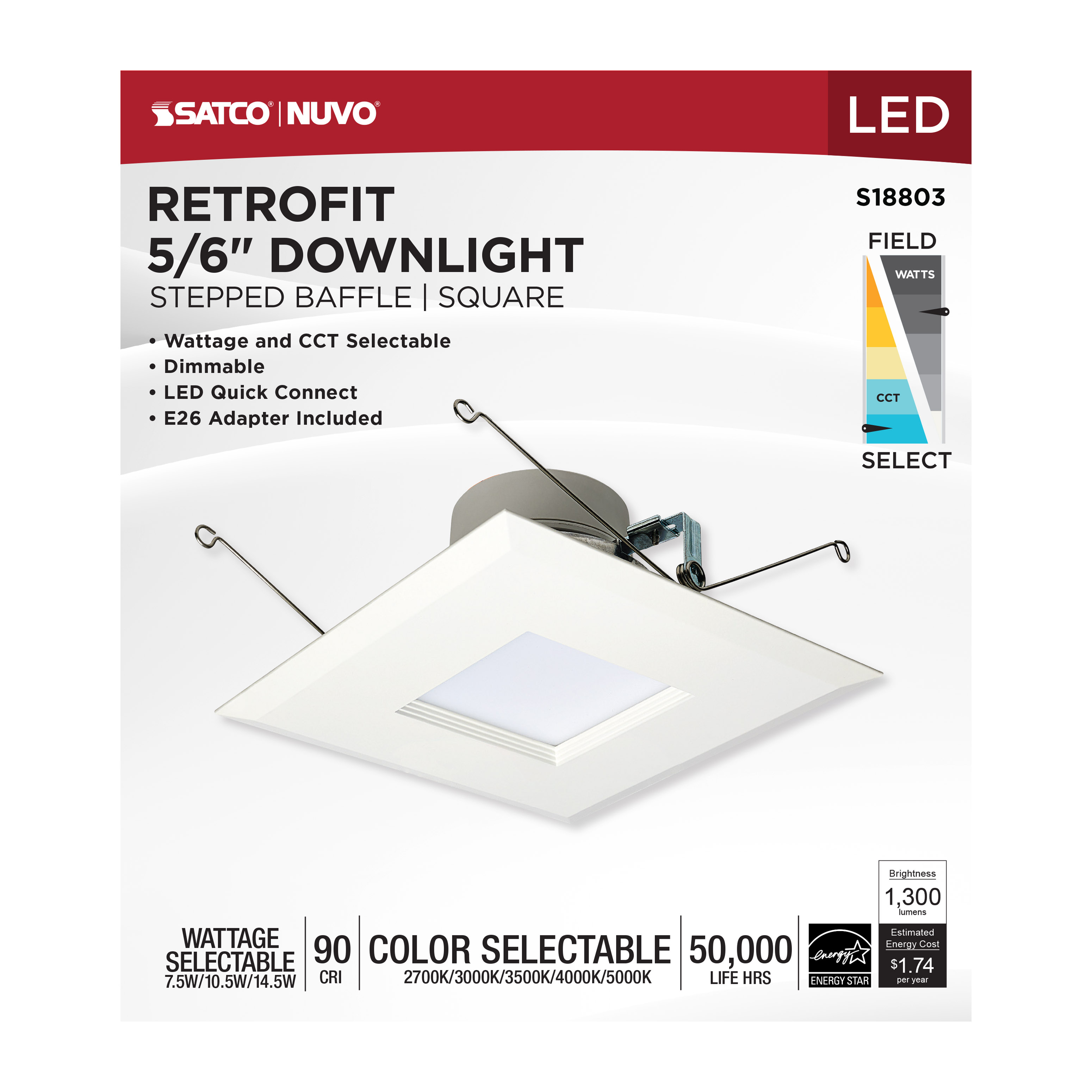 14.5LED/RDL/5-6/WS/5CCT/SQ - S18803