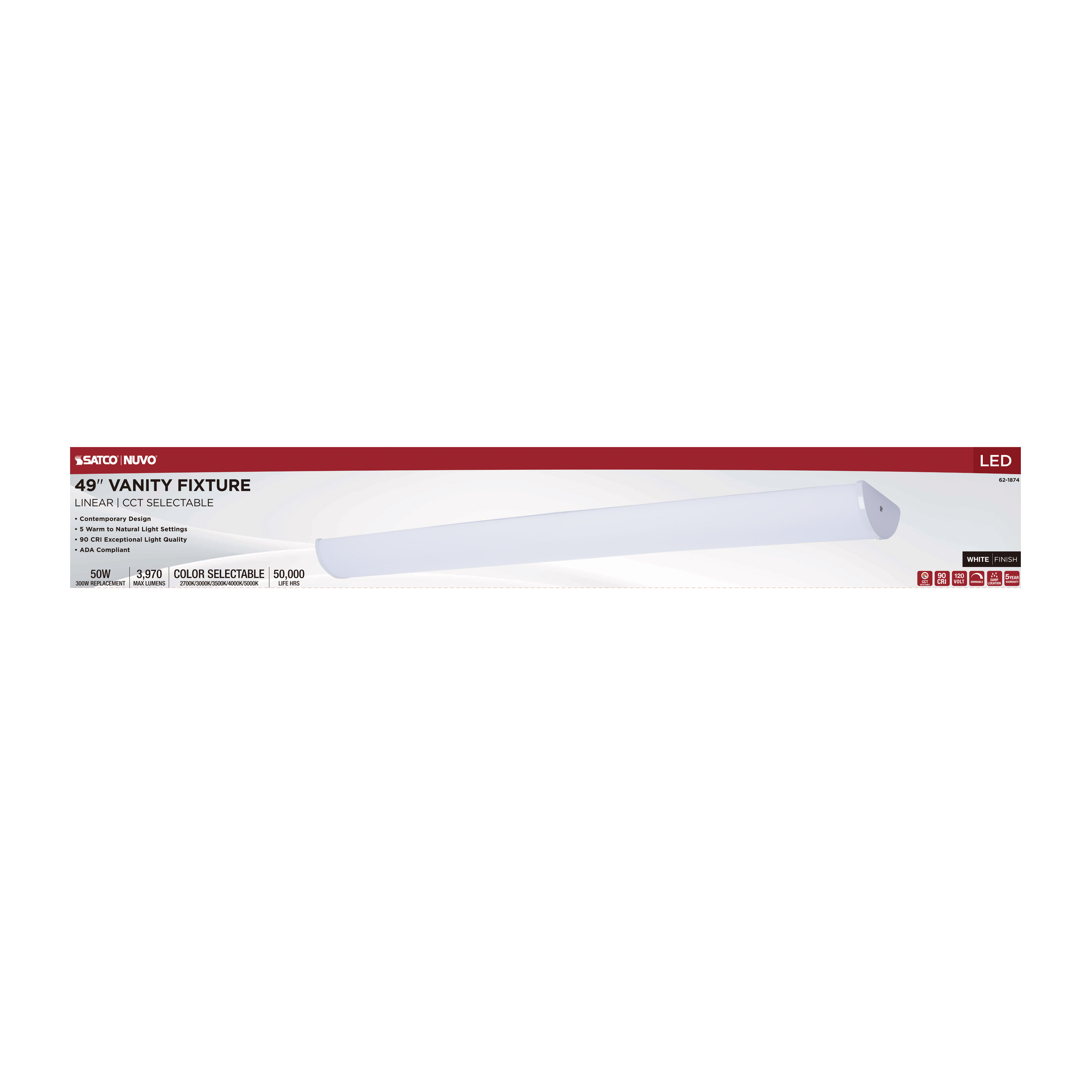 LED CRISPO 49" WHITE VANITY - 62-1874