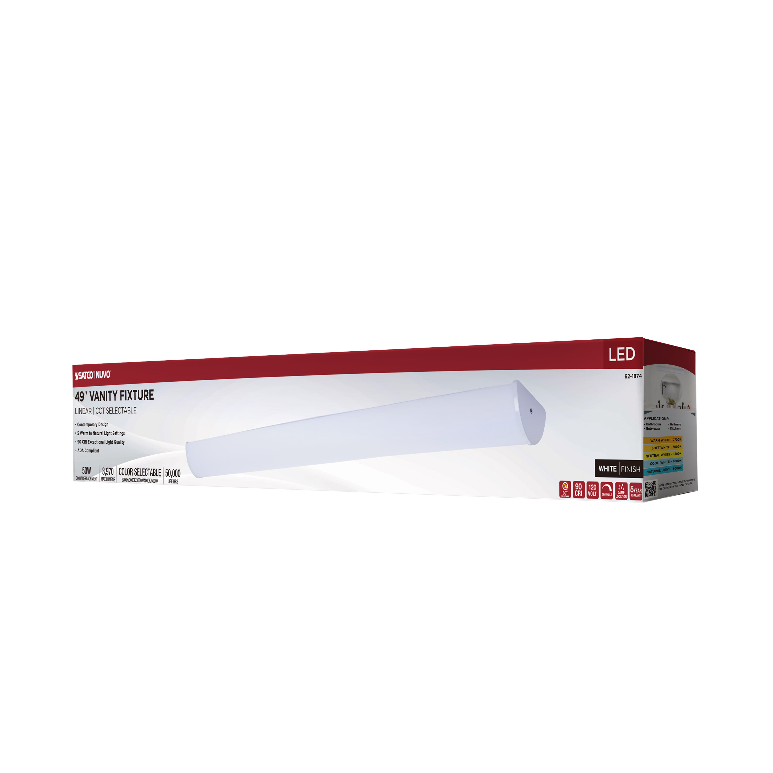 LED CRISPO 49" WHITE VANITY - 62-1874