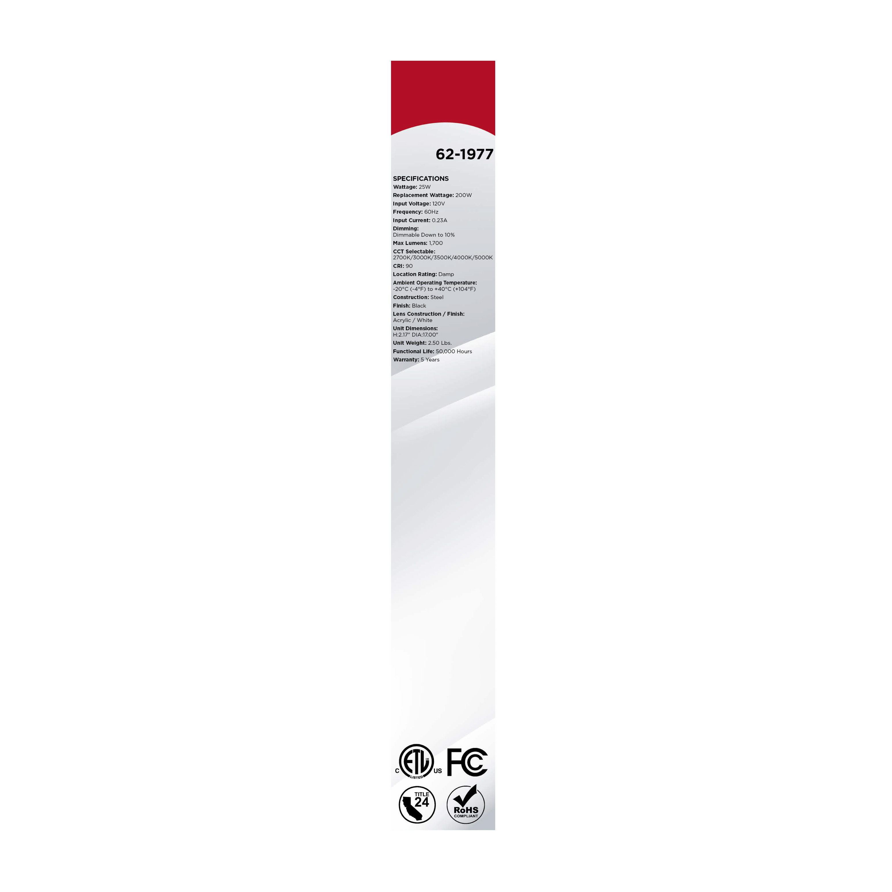 LED GLAMOUR BL 17" FLUSH - 62-1977