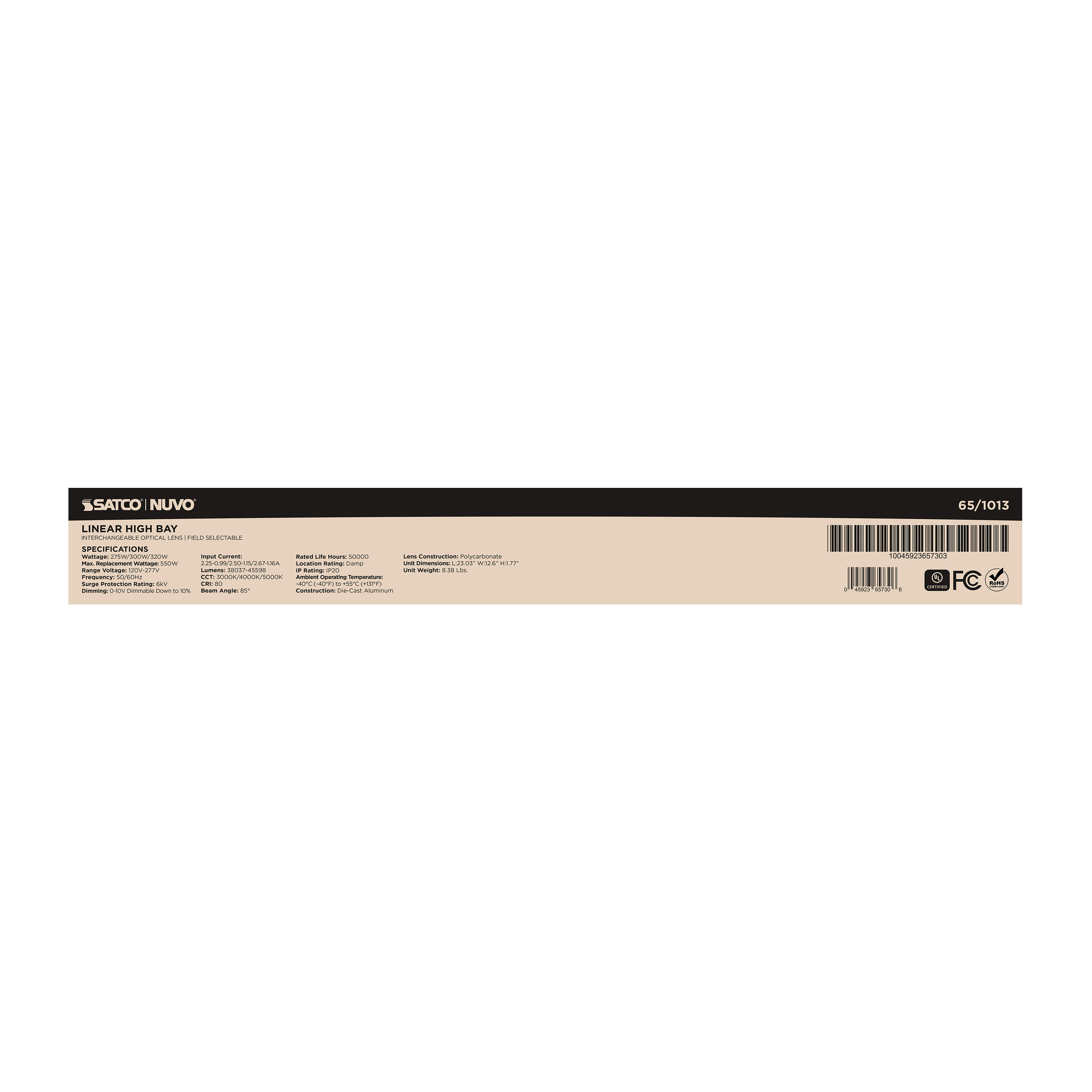 LED SELECTABLE LINEAR HIGH BAY - 65-1013