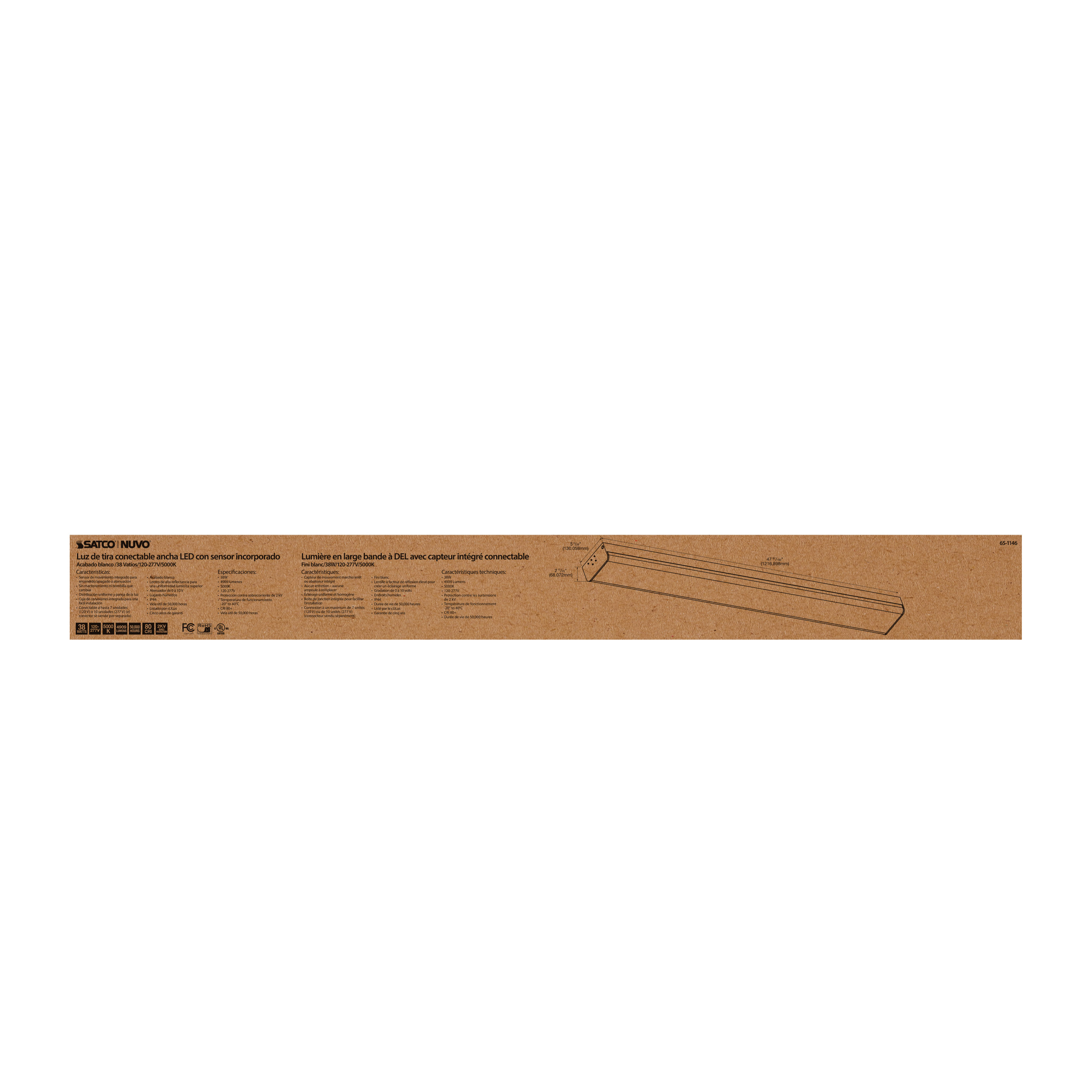40W LED WIDE STRIP LT 5K - 65-1146
