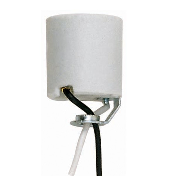 WHT PORCELAIN SOCKET W/HICKEY - 90-759
