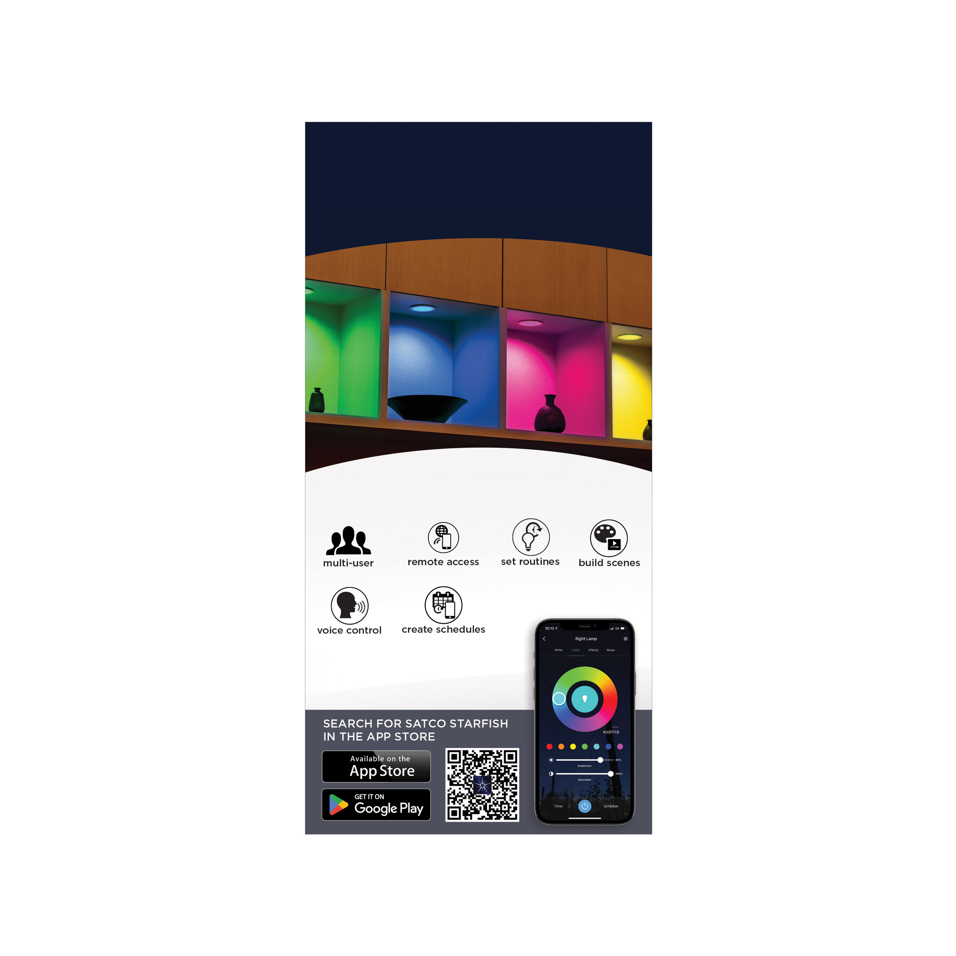 12WLED/DW/6/RGBTW/SQ/WH - S11563