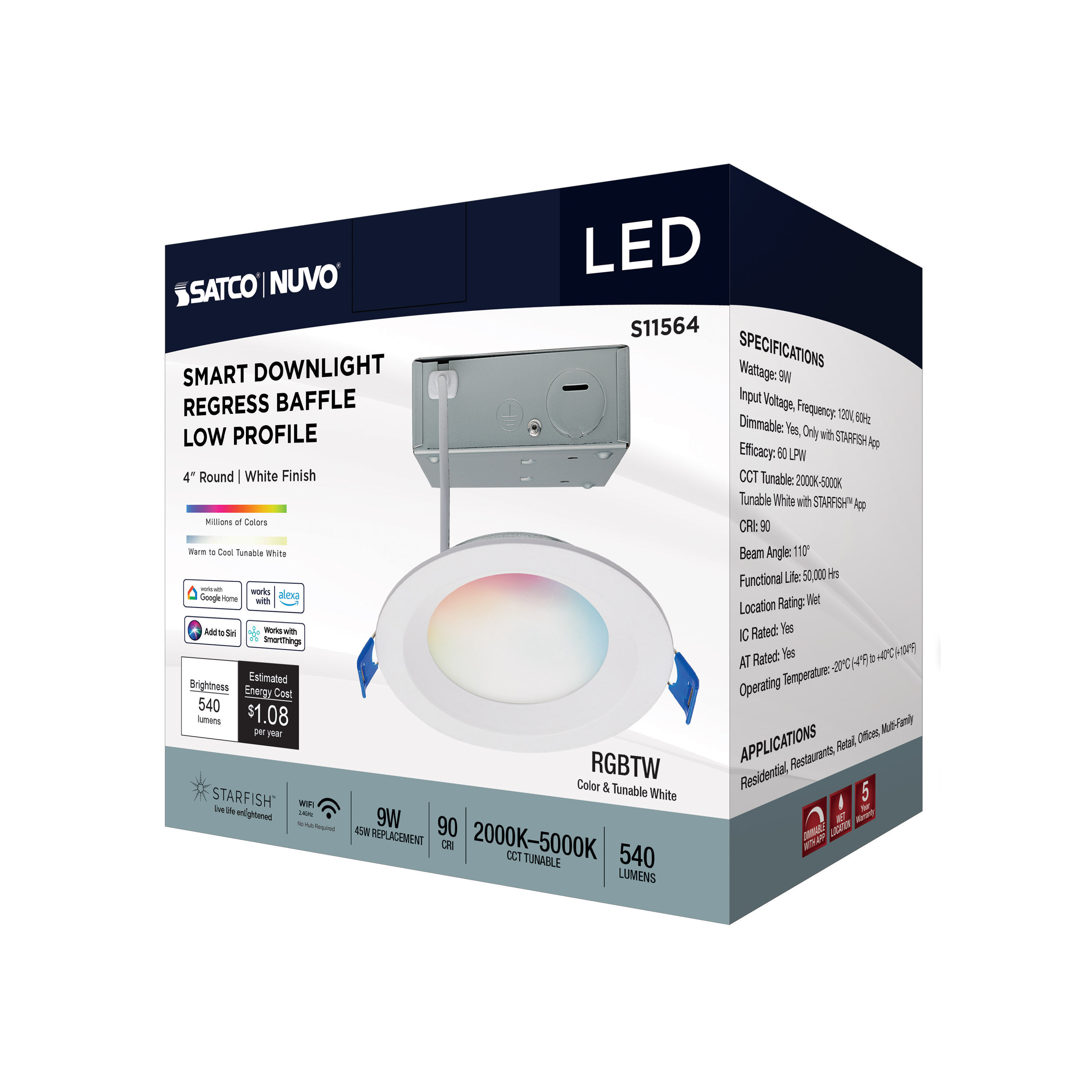 9WLED/DW/4/RGBTW/RND/RD/WH - S11564