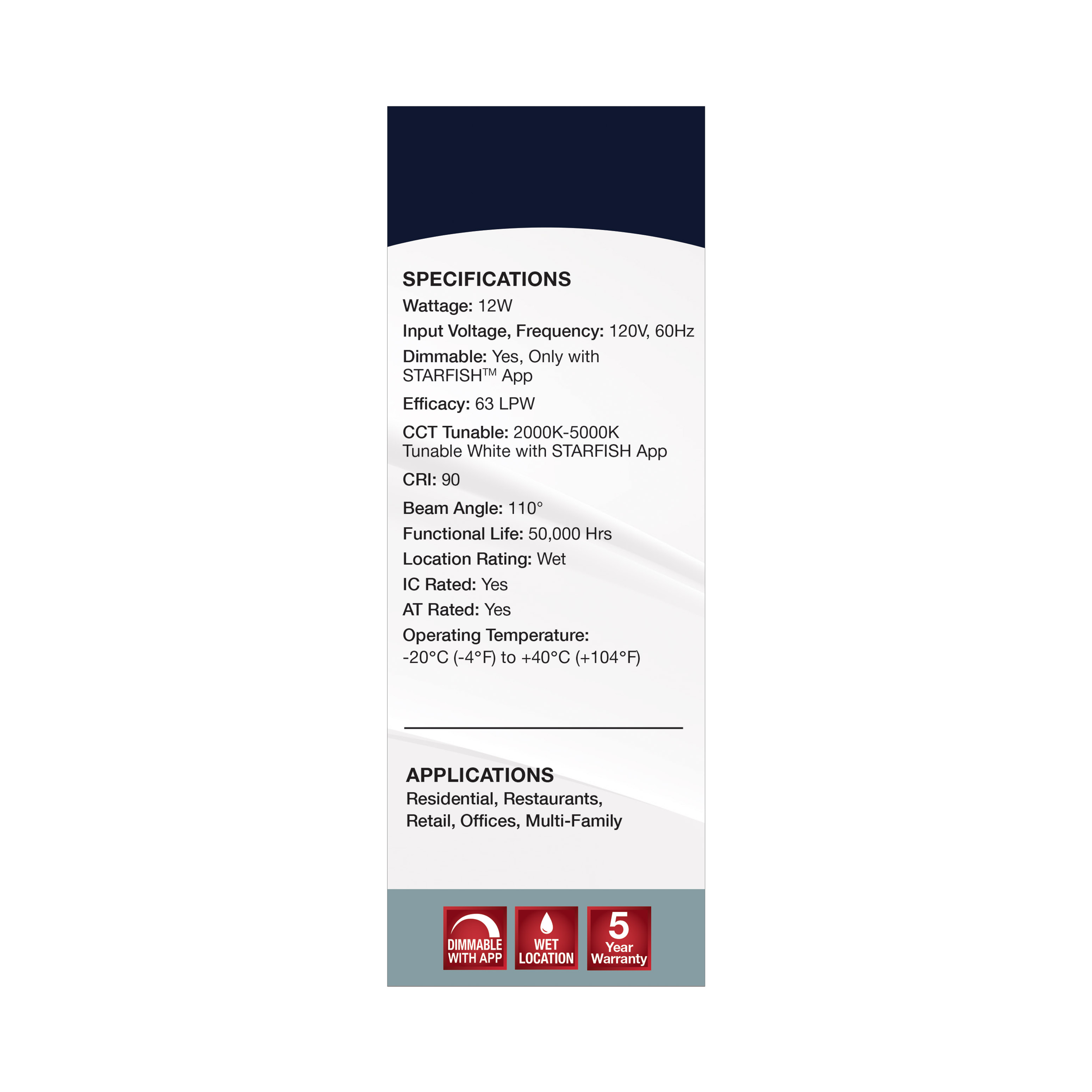 12WLED/DW/6/RGBTW/RND/RD/WH - S11566