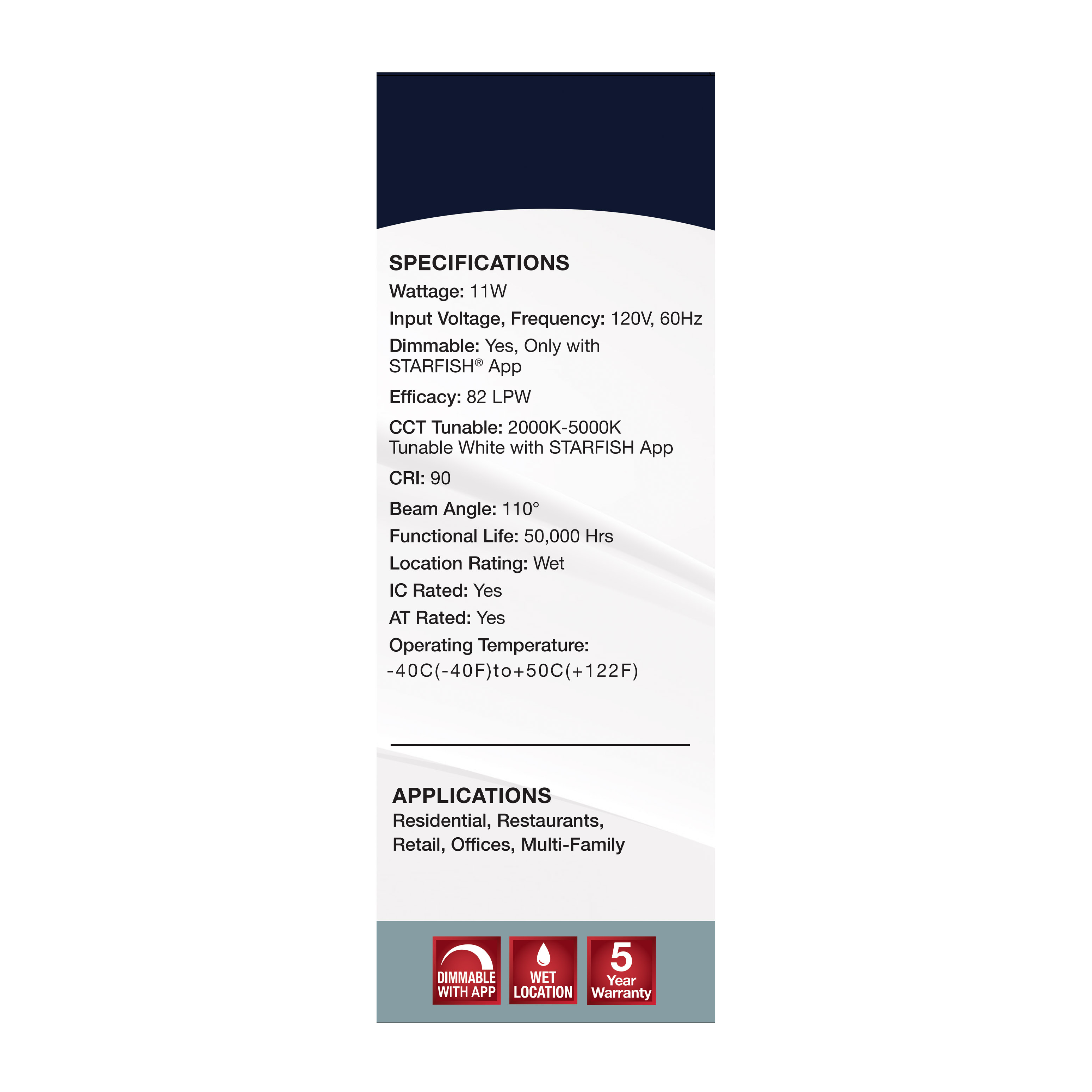 11WLED/DW/6/RGBTW/RND/WH - S11637