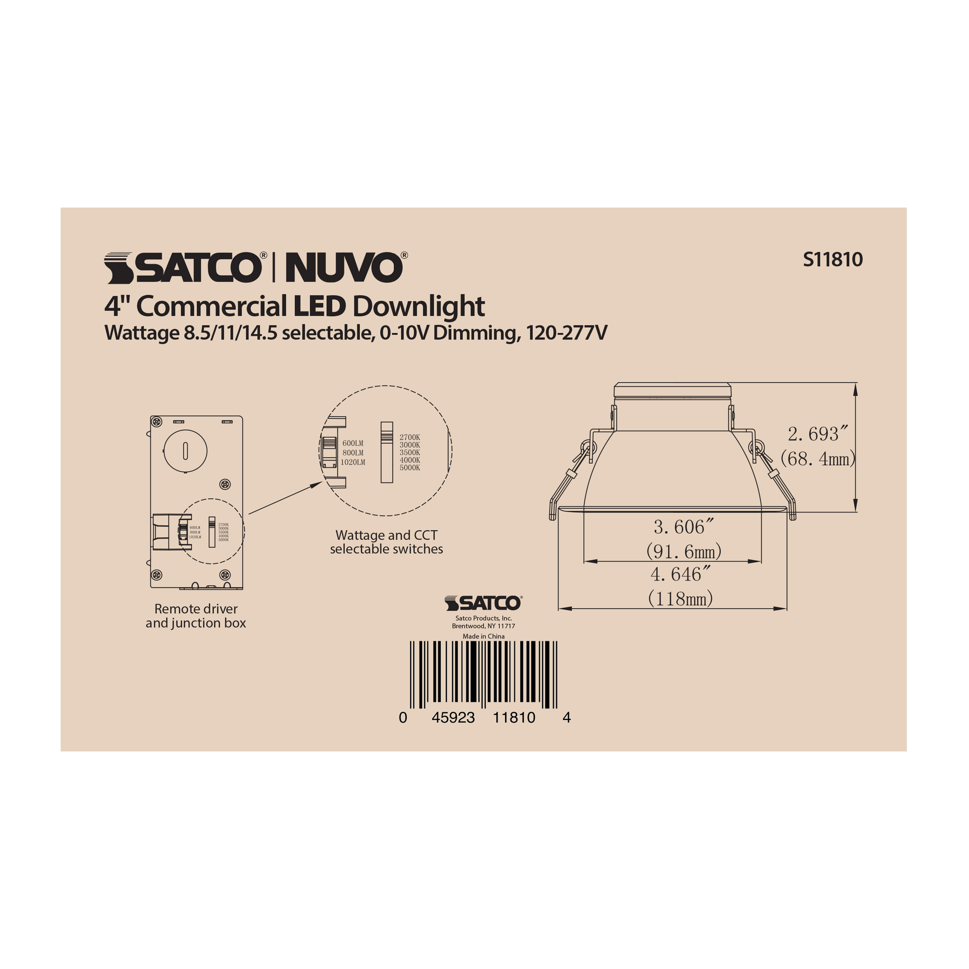14.5WLED/CDL/4/ADJ-CCT/80D - S11810