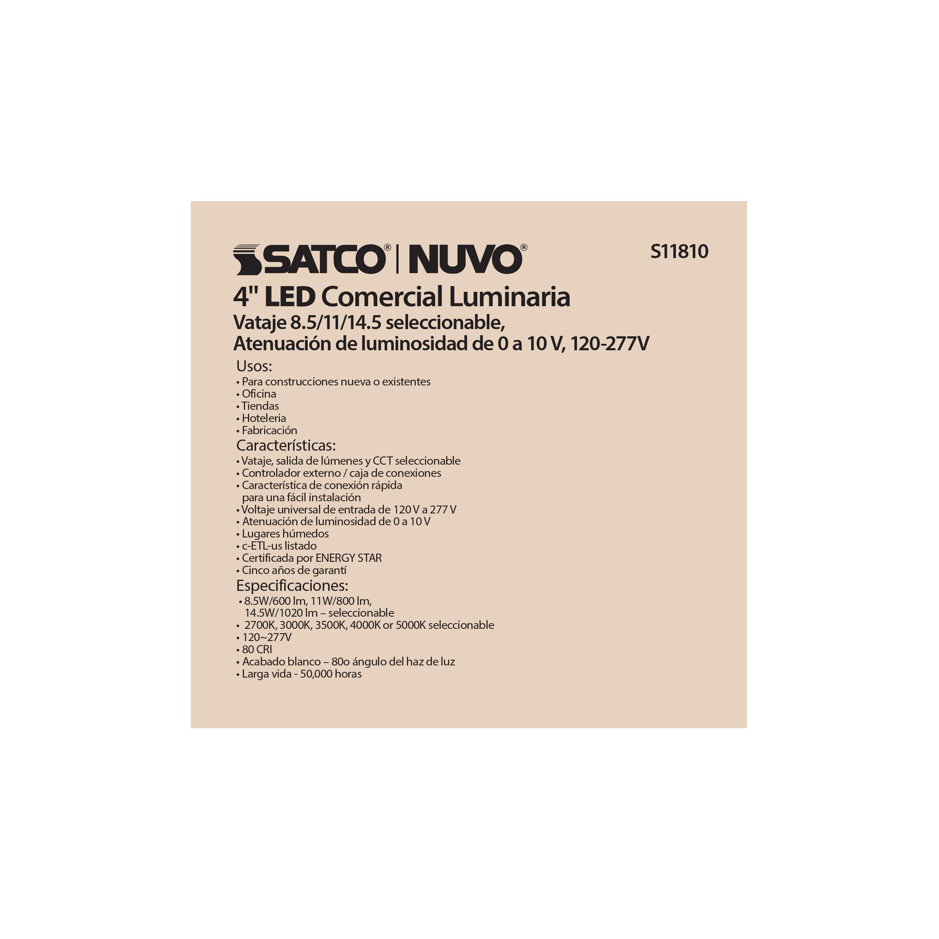 14.5WLED/CDL/4/ADJ-CCT/80D - S11810