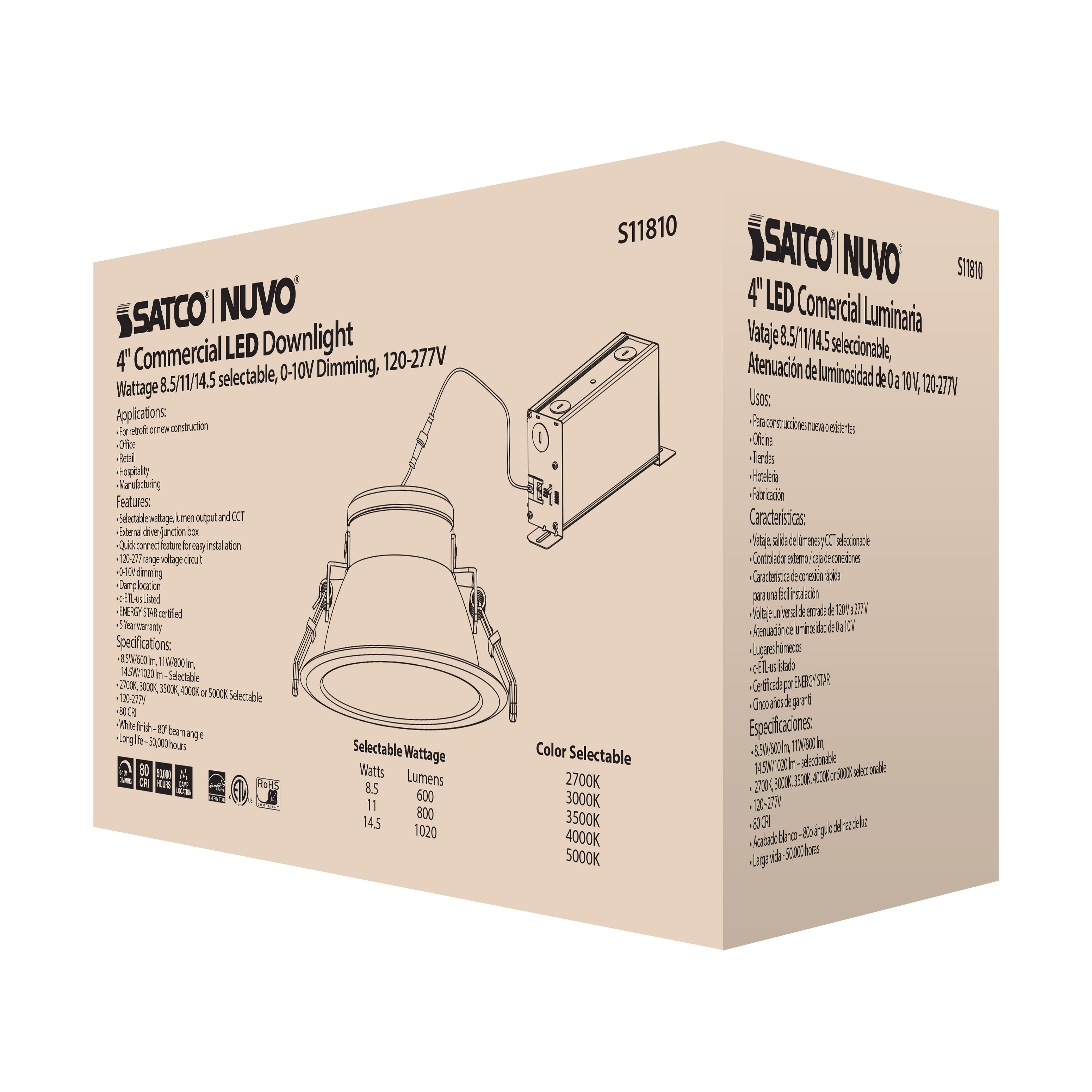 14.5WLED/CDL/4/ADJ-CCT/80D - S11810