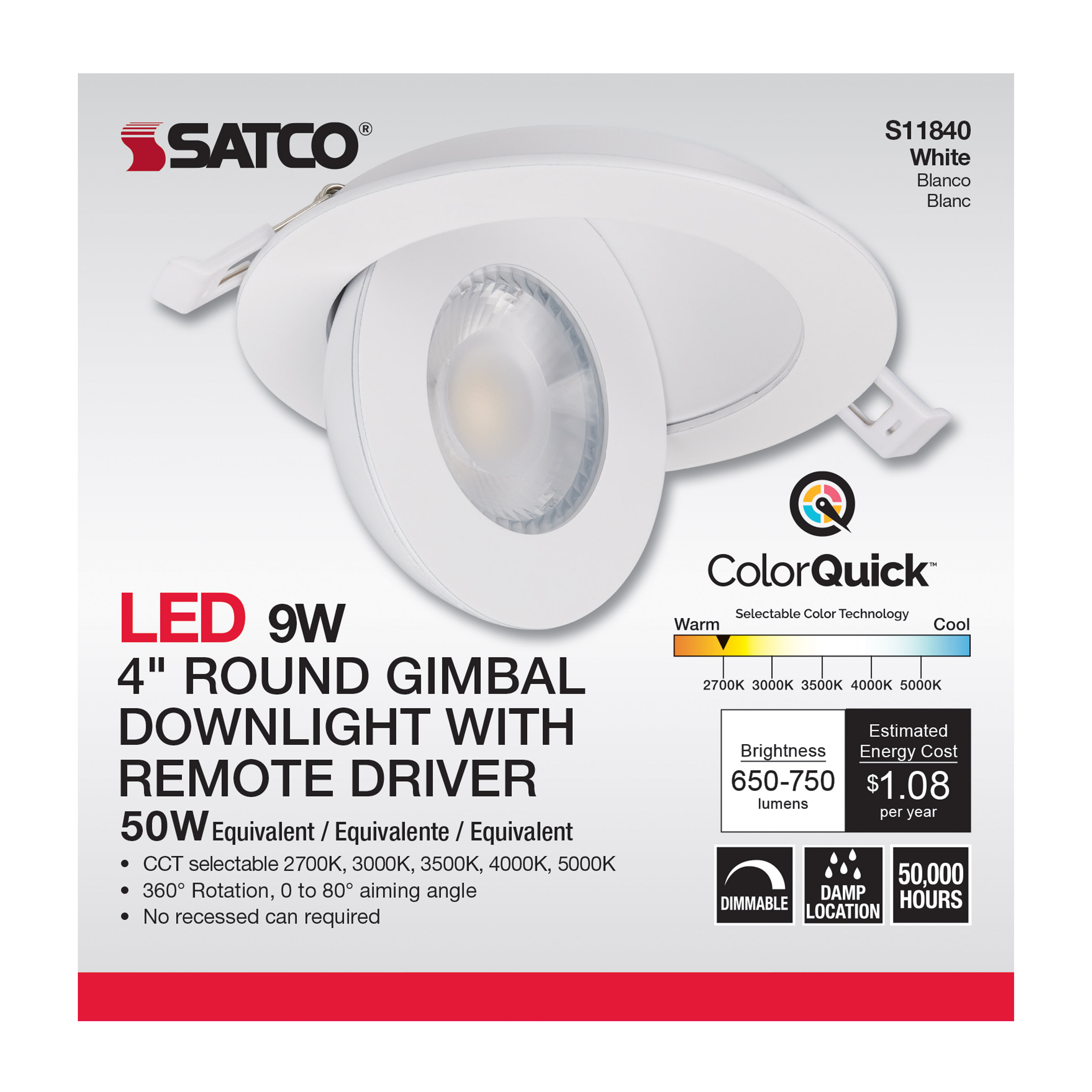9WLED/GBL/4/CCT/RND/WH - S11840