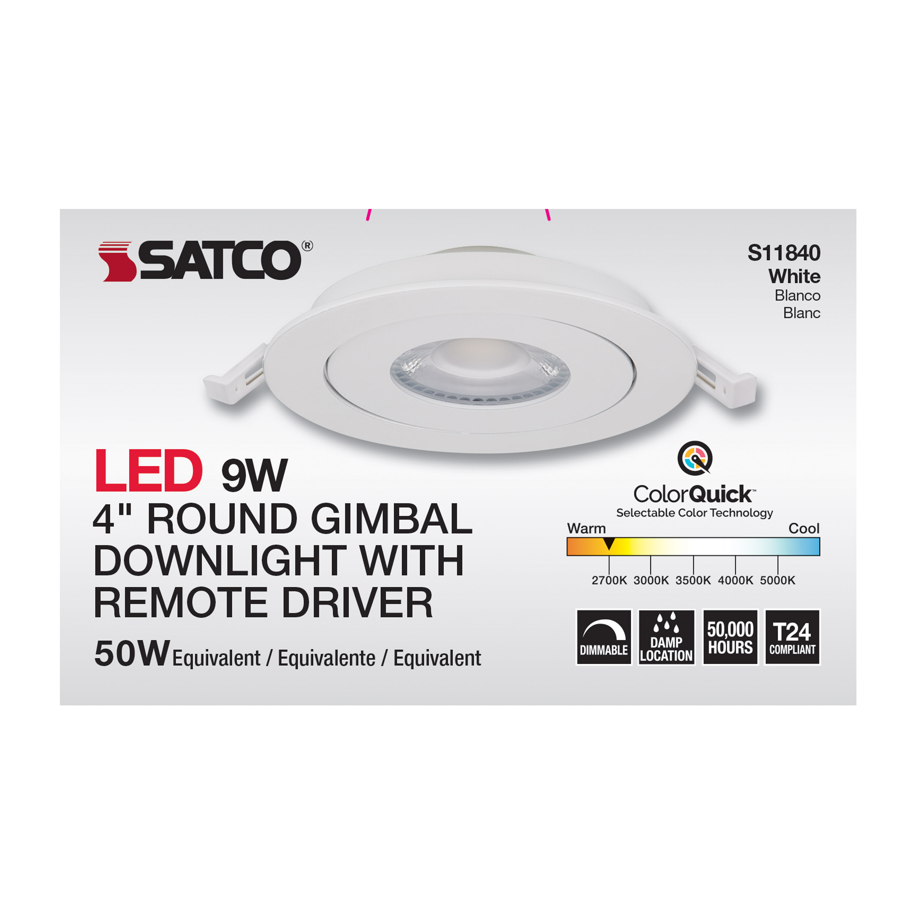 9WLED/GBL/4/CCT/RND/WH - S11840