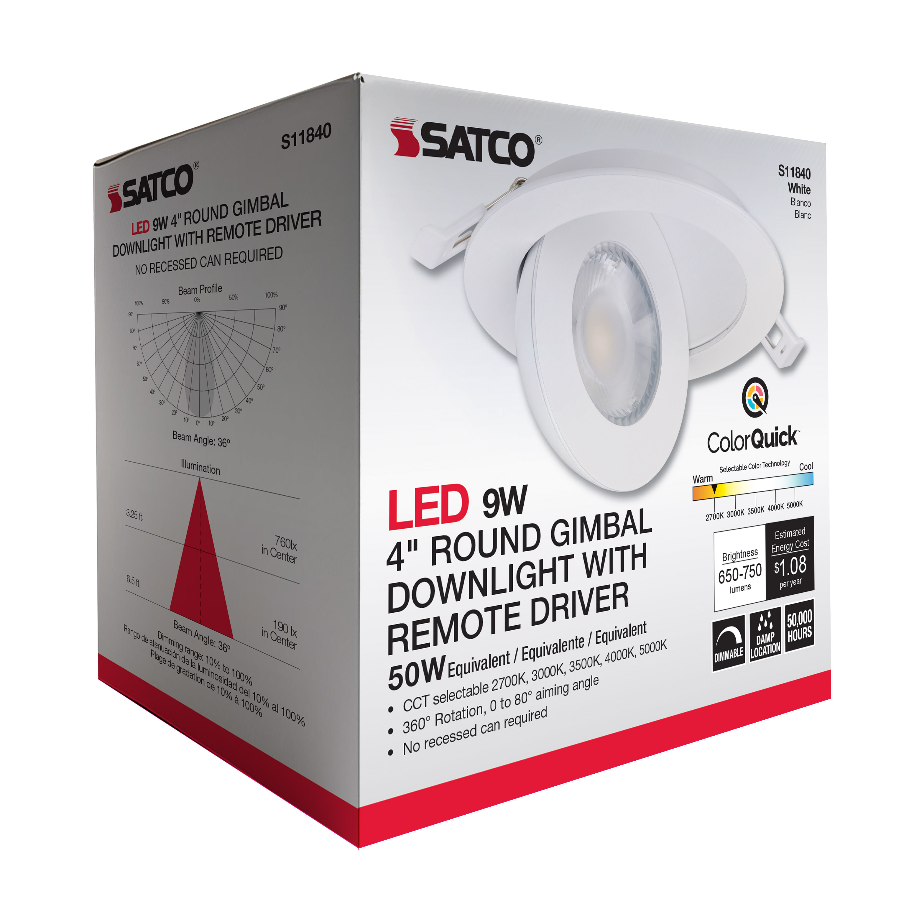 9WLED/GBL/4/CCT/RND/WH - S11840