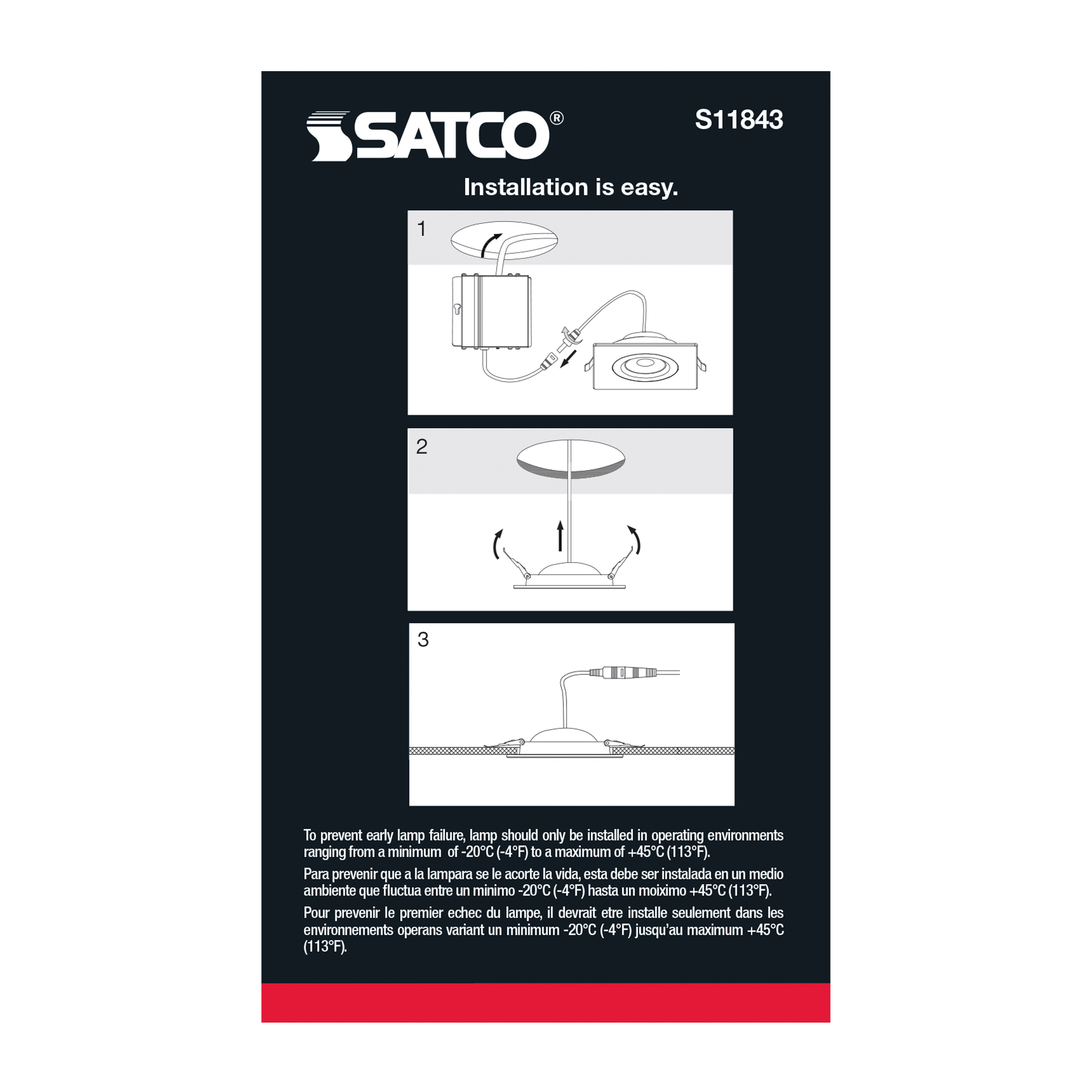 9WLED/GBL/4/CCT/SQ/BLK - S11843