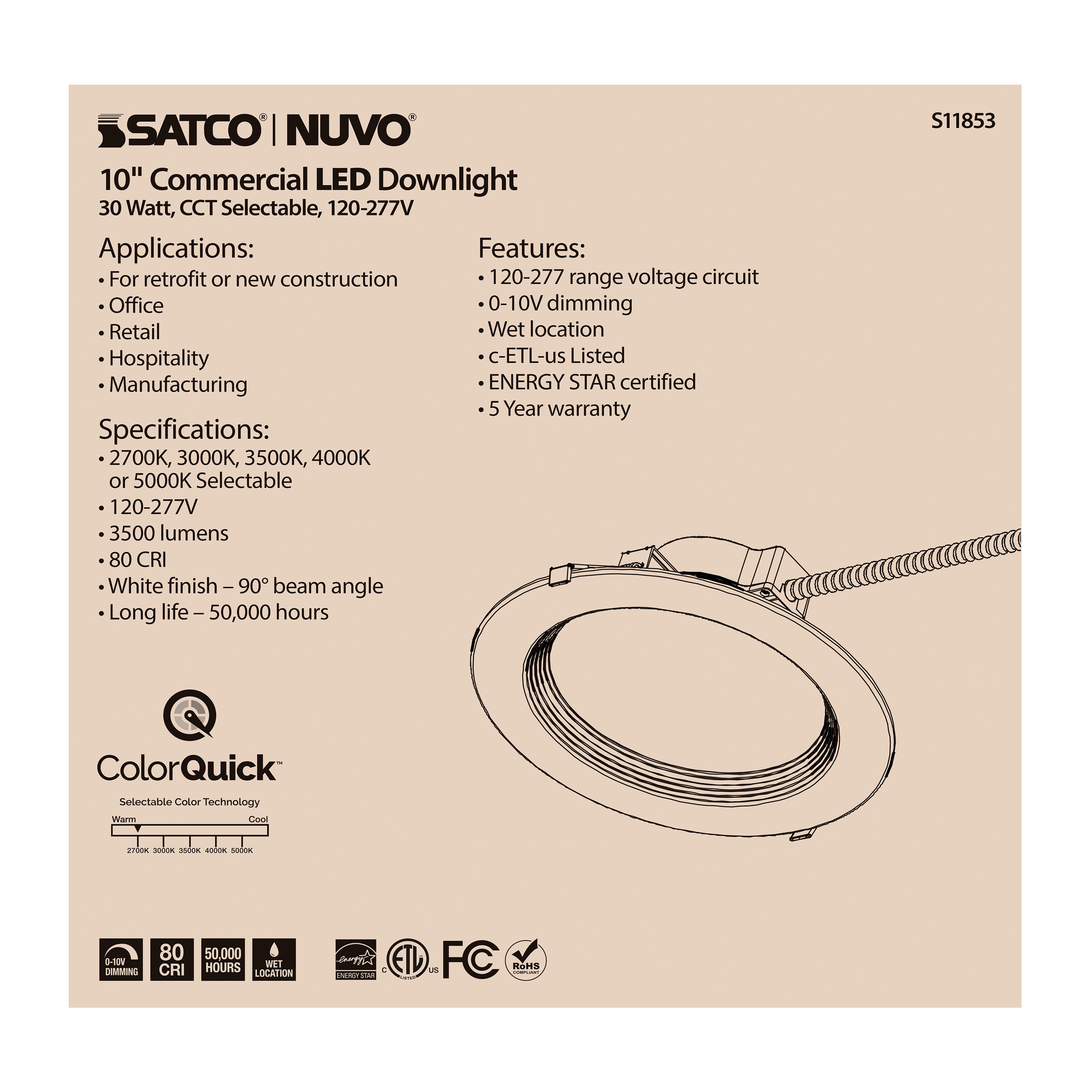 30WLED/CDL/10/CCT/120-277 - S11853