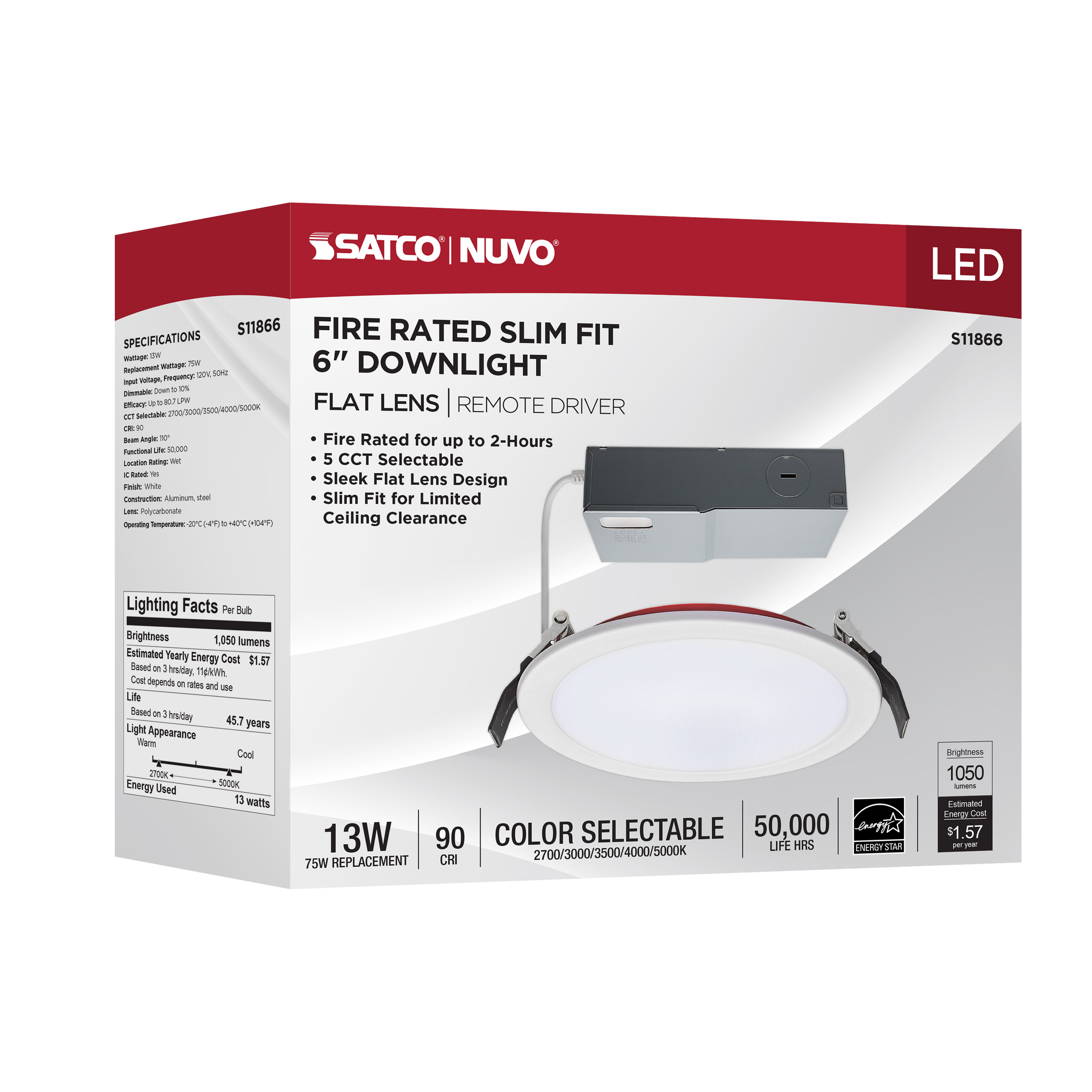 13WLED/6/FR/CCT/SLF/RD/FL/RND - S11866