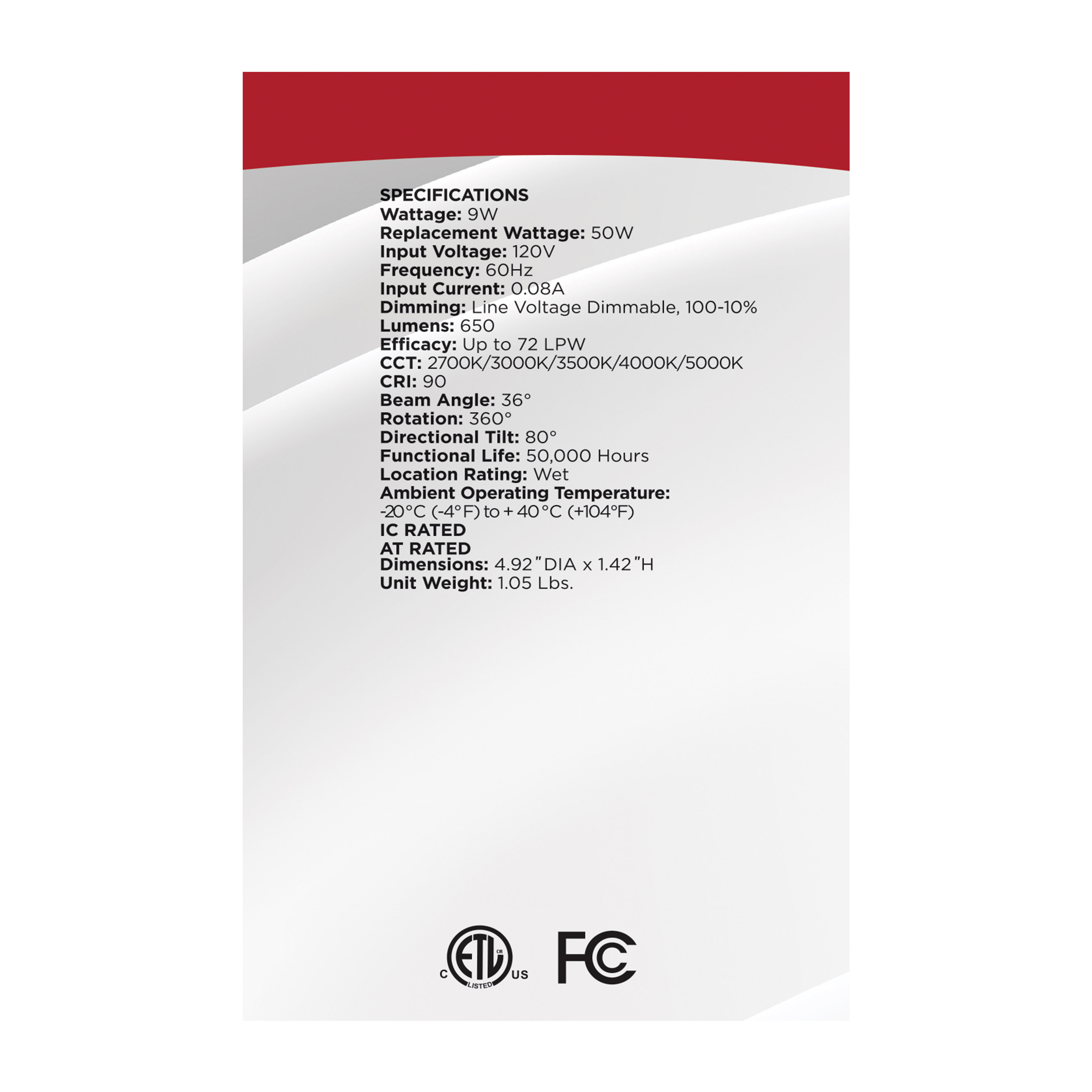 9WLED/DW-FR/4/CCT-SEL/RND/DIR - S11880