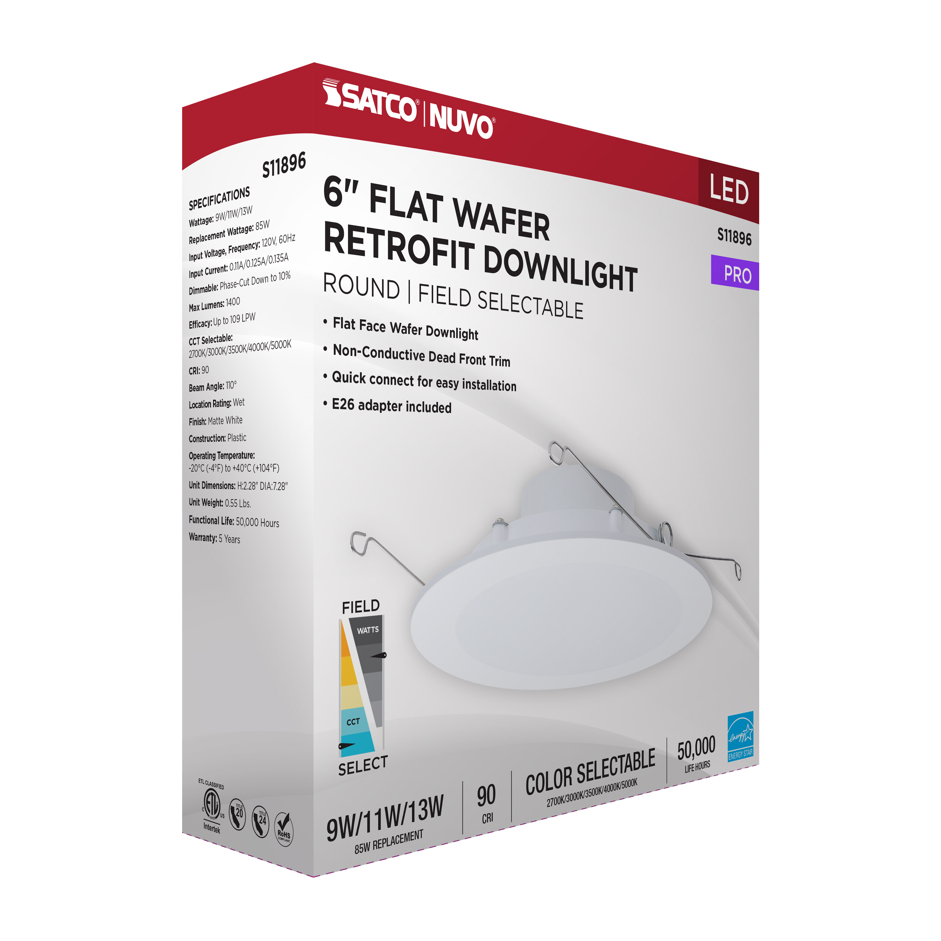 13WLED/DLR/6/FS/WF/RND/WH - S11896