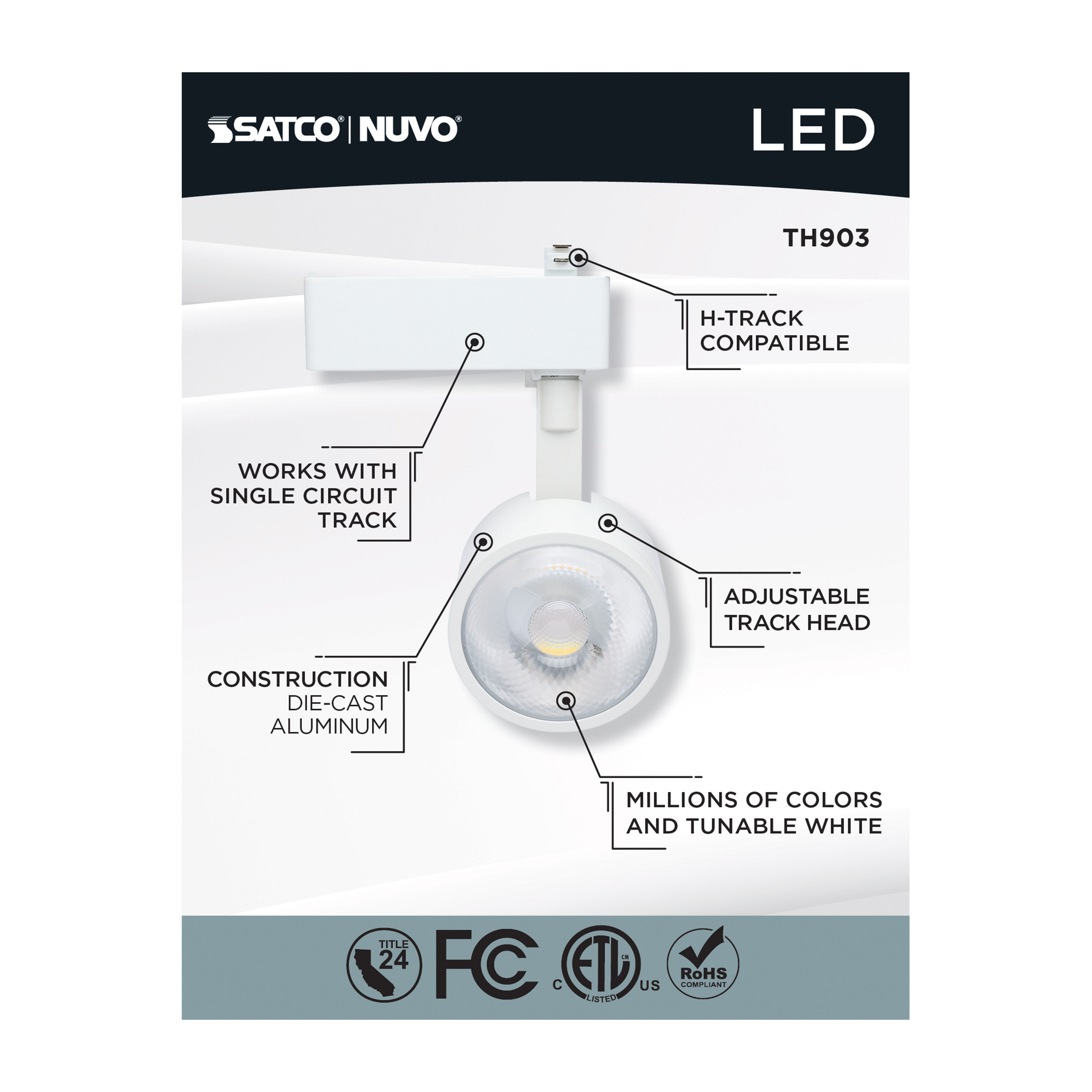 12W LED TRACK HEAD ROUND - TH903