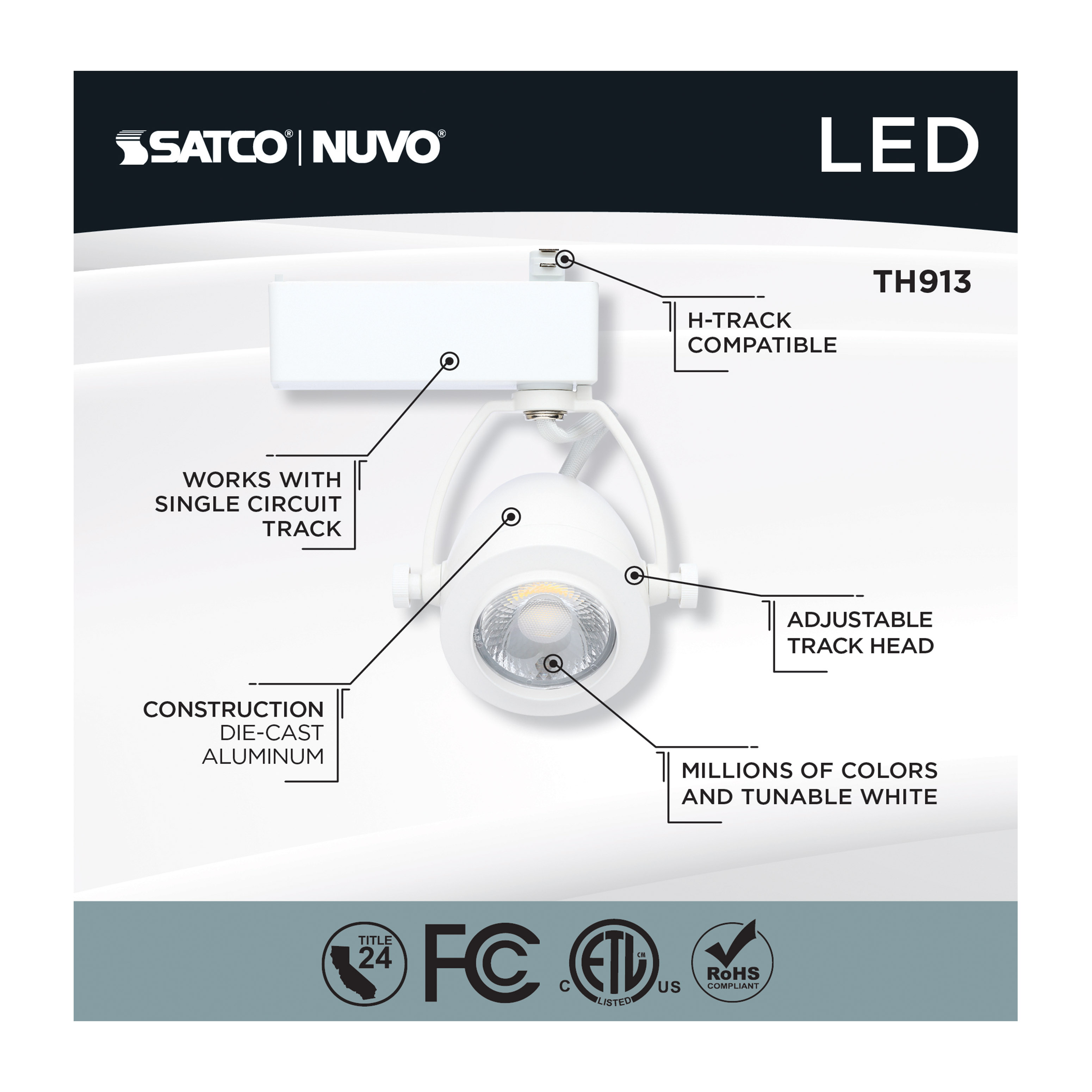 12W LED TRACK HEAD PINCH BACK - TH913