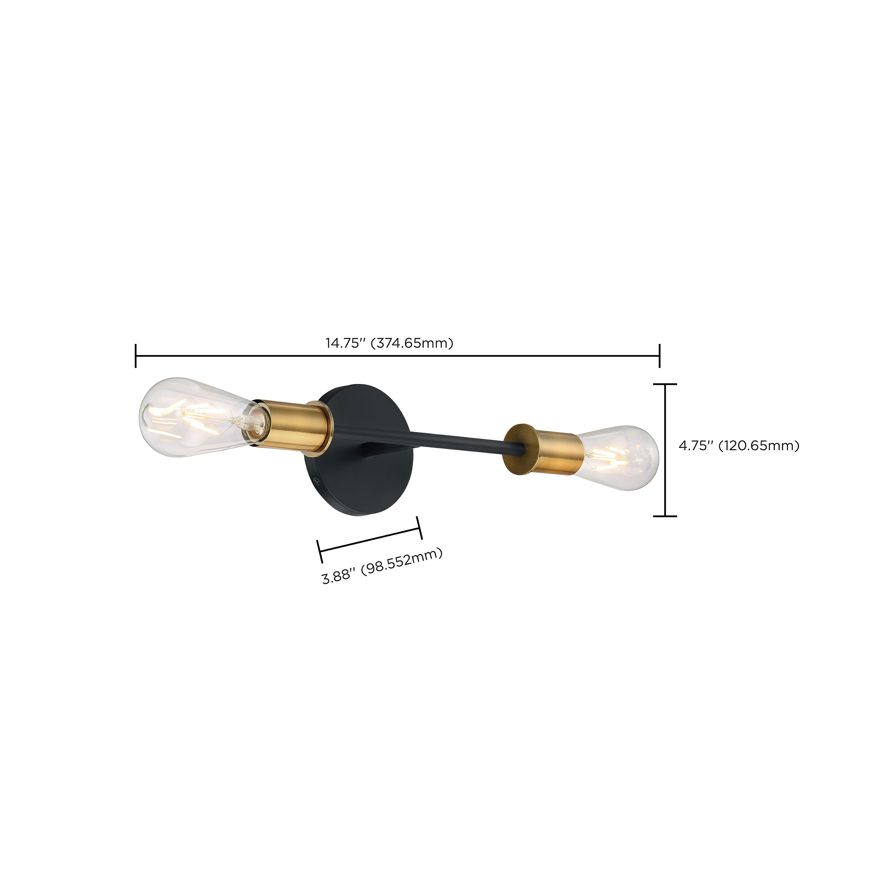 RYDER 2 LIGHT VANITY - 60-7342