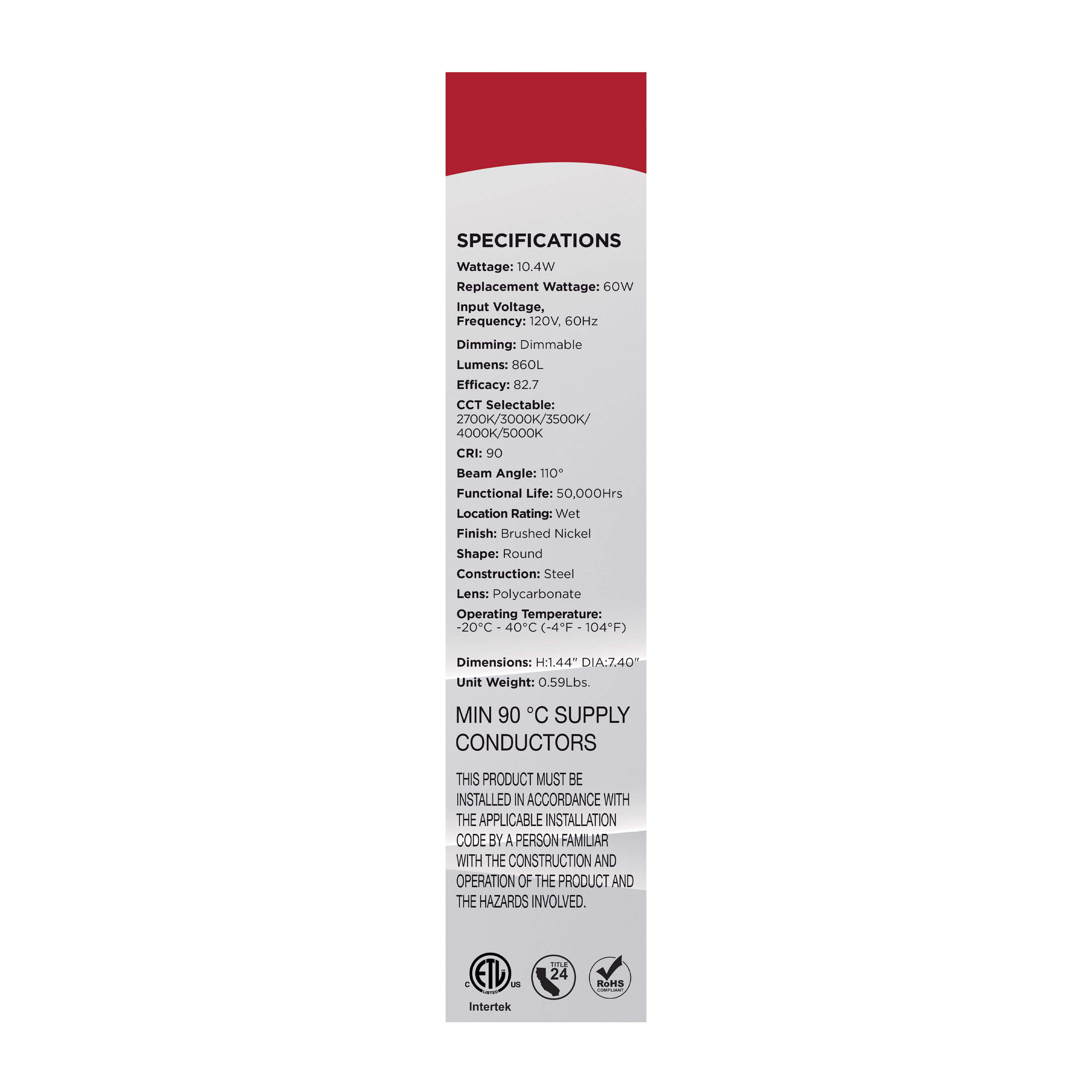 7" LED DISK LIGHT BN FINISH - 62-1802R1