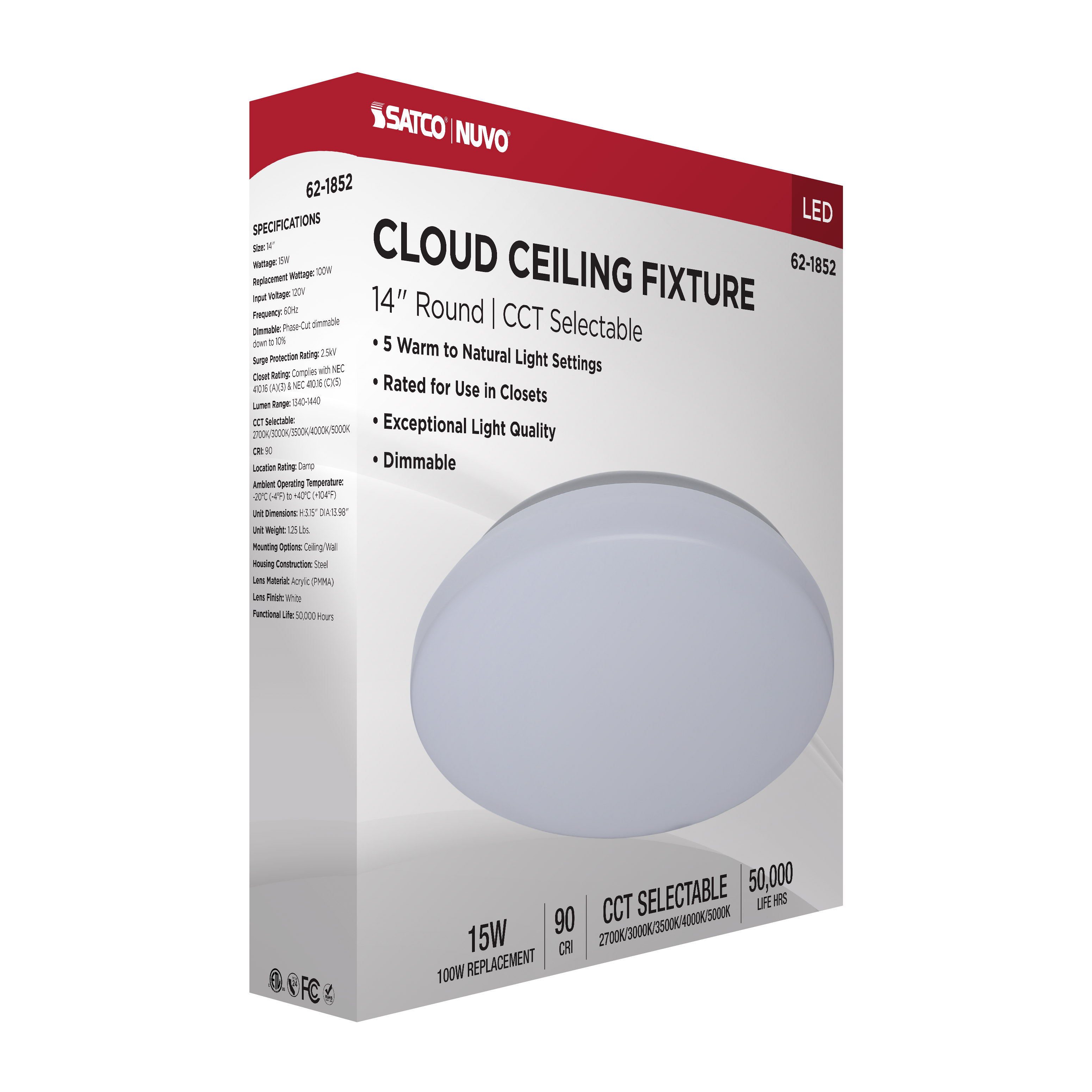 14" LED CLOUD FIXTURE - 62-1852