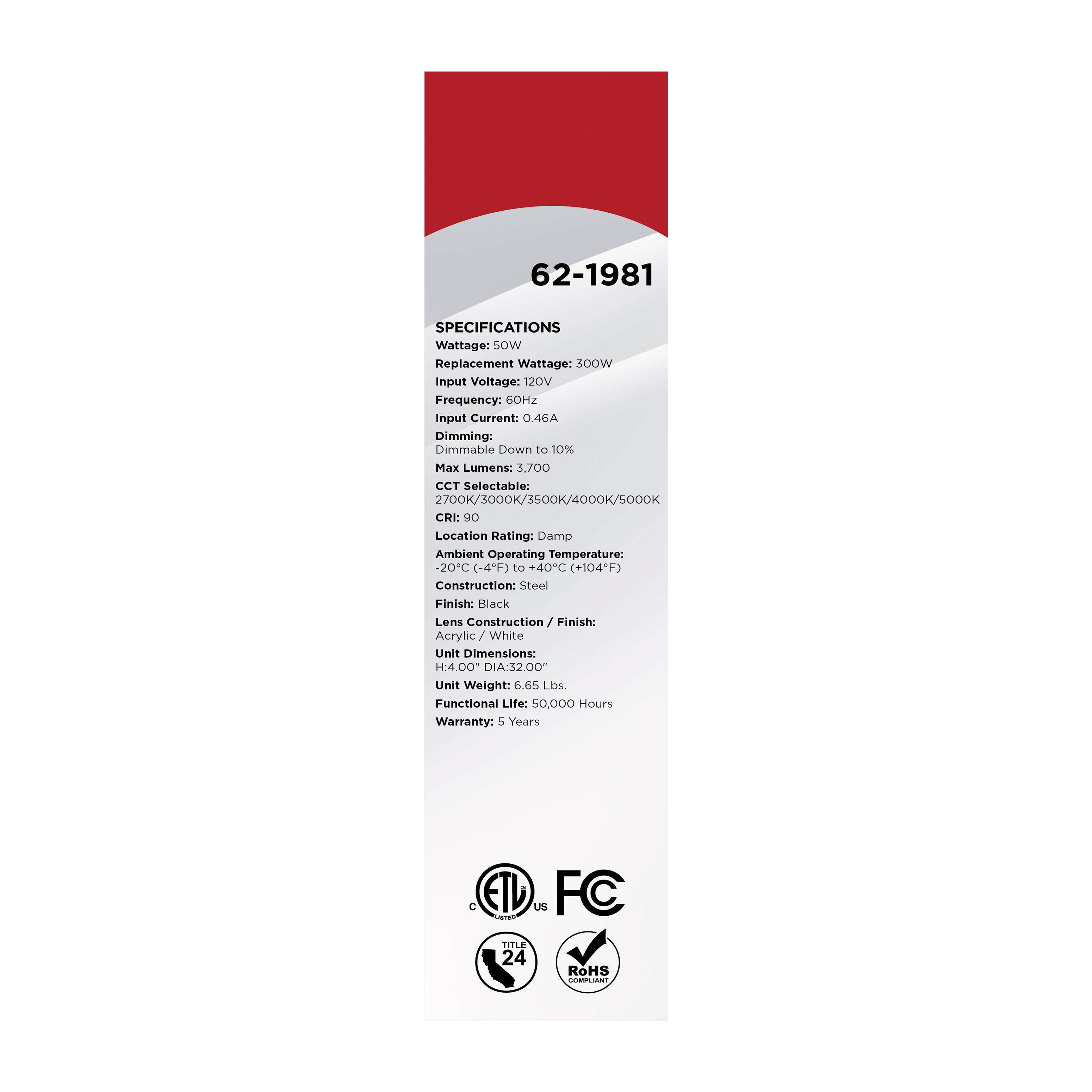 LED GLAMOUR BL 32" OVAL - 62-1981