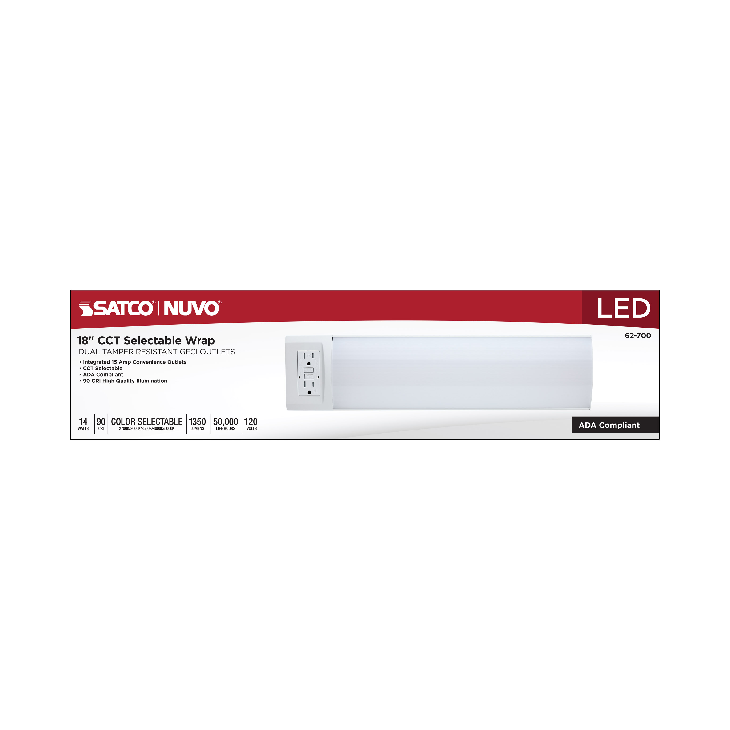 LED 18" WRAP WITH DUAL GFCIS - 62-700