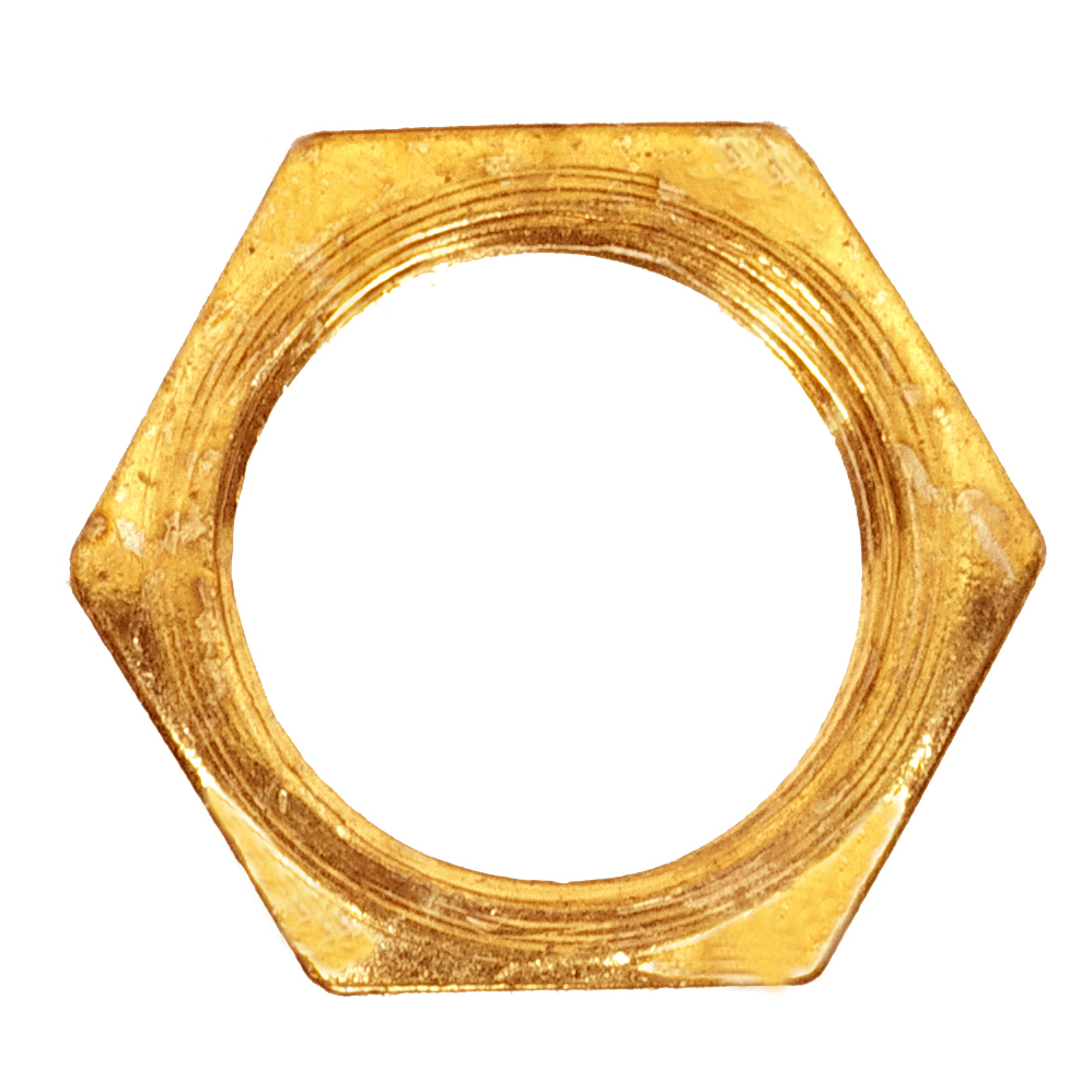 STEEL LOCKNUT 1/4 IP BR PLTD - 90-591