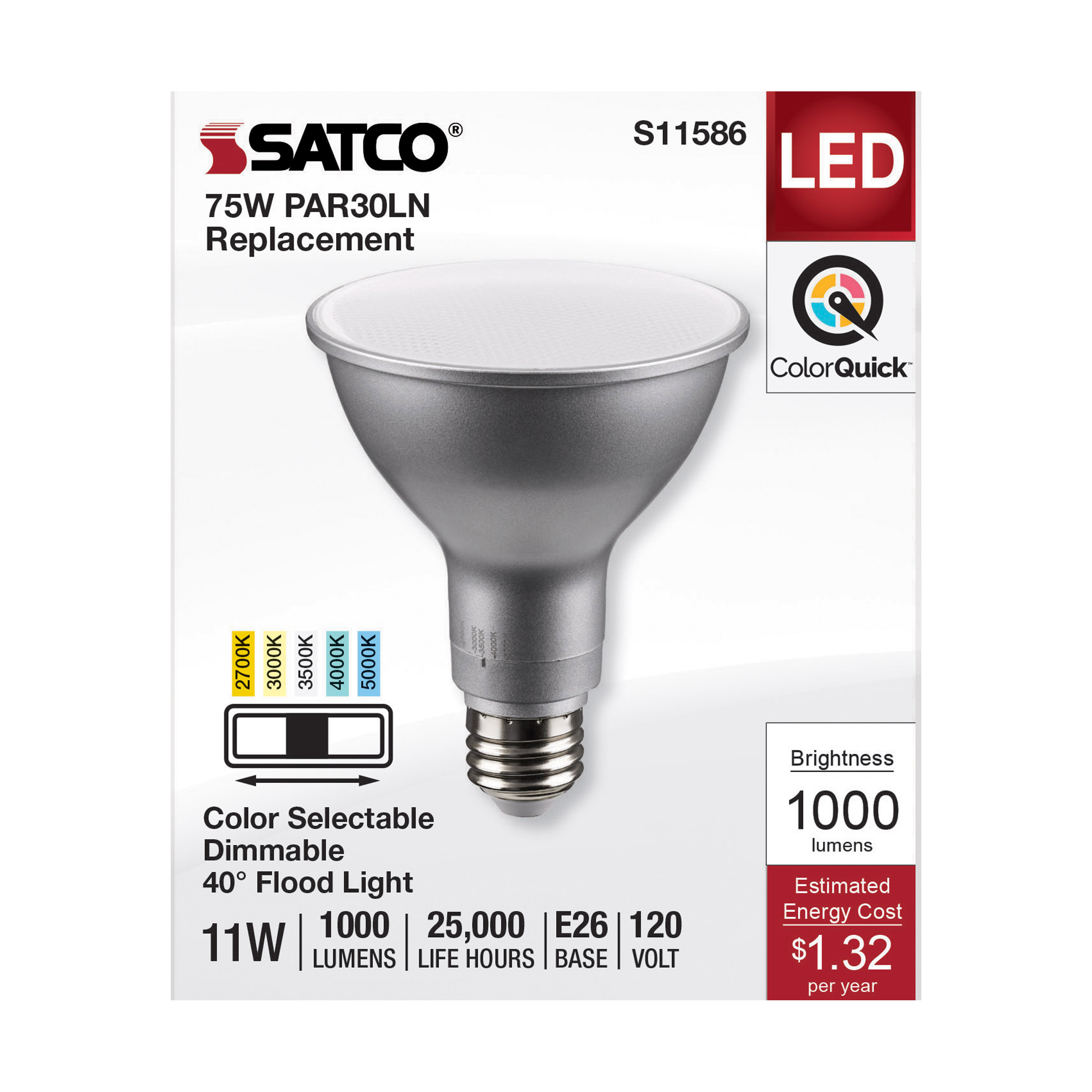 11PAR30LN/LED/5CCT/FL/120V - S11586