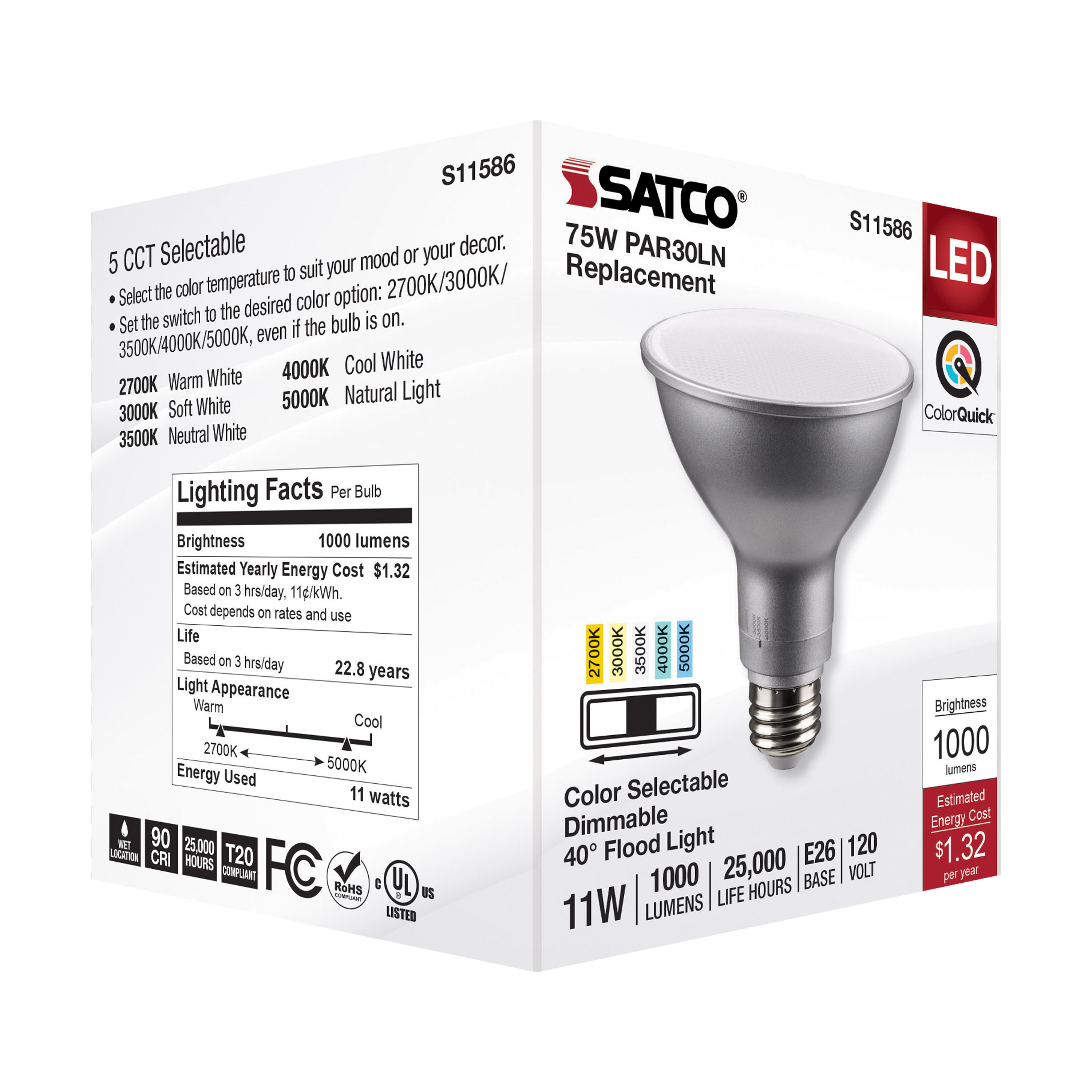 11PAR30LN/LED/5CCT/FL/120V - S11586